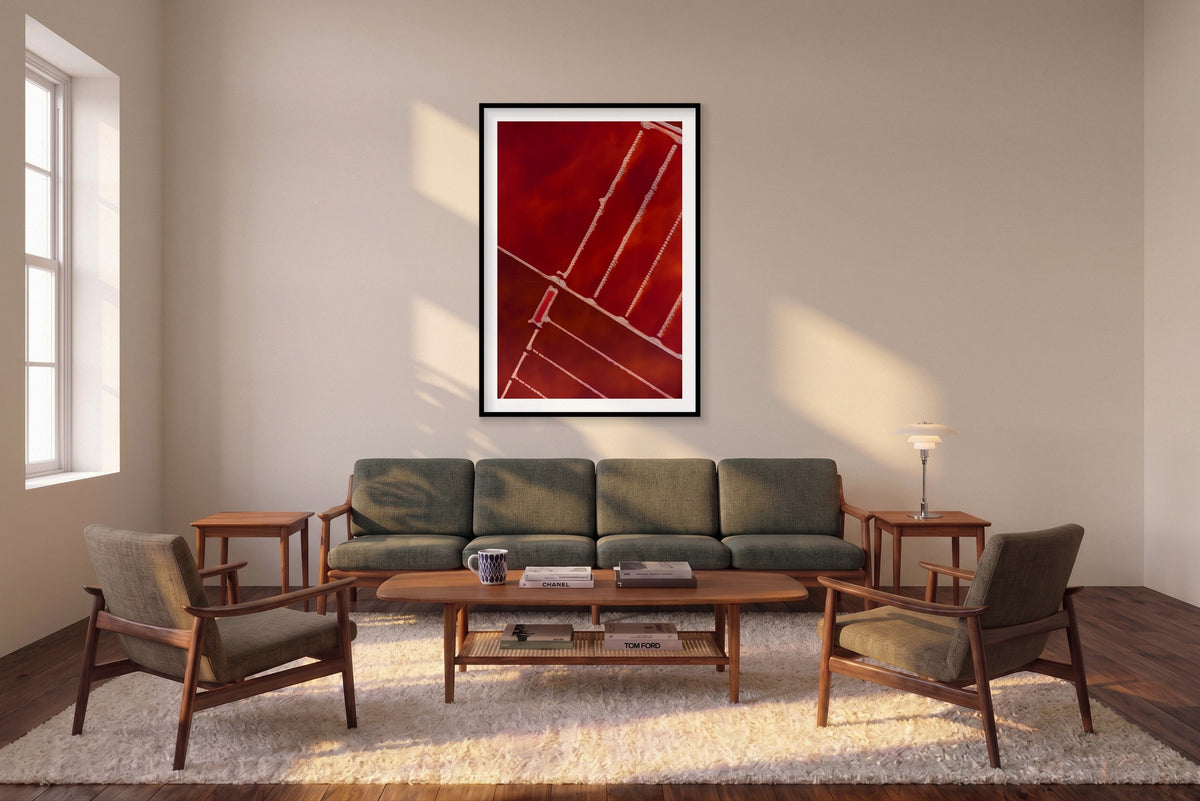 Compartment, Hutt Lagoon, Vertical Print shown framed in a living room