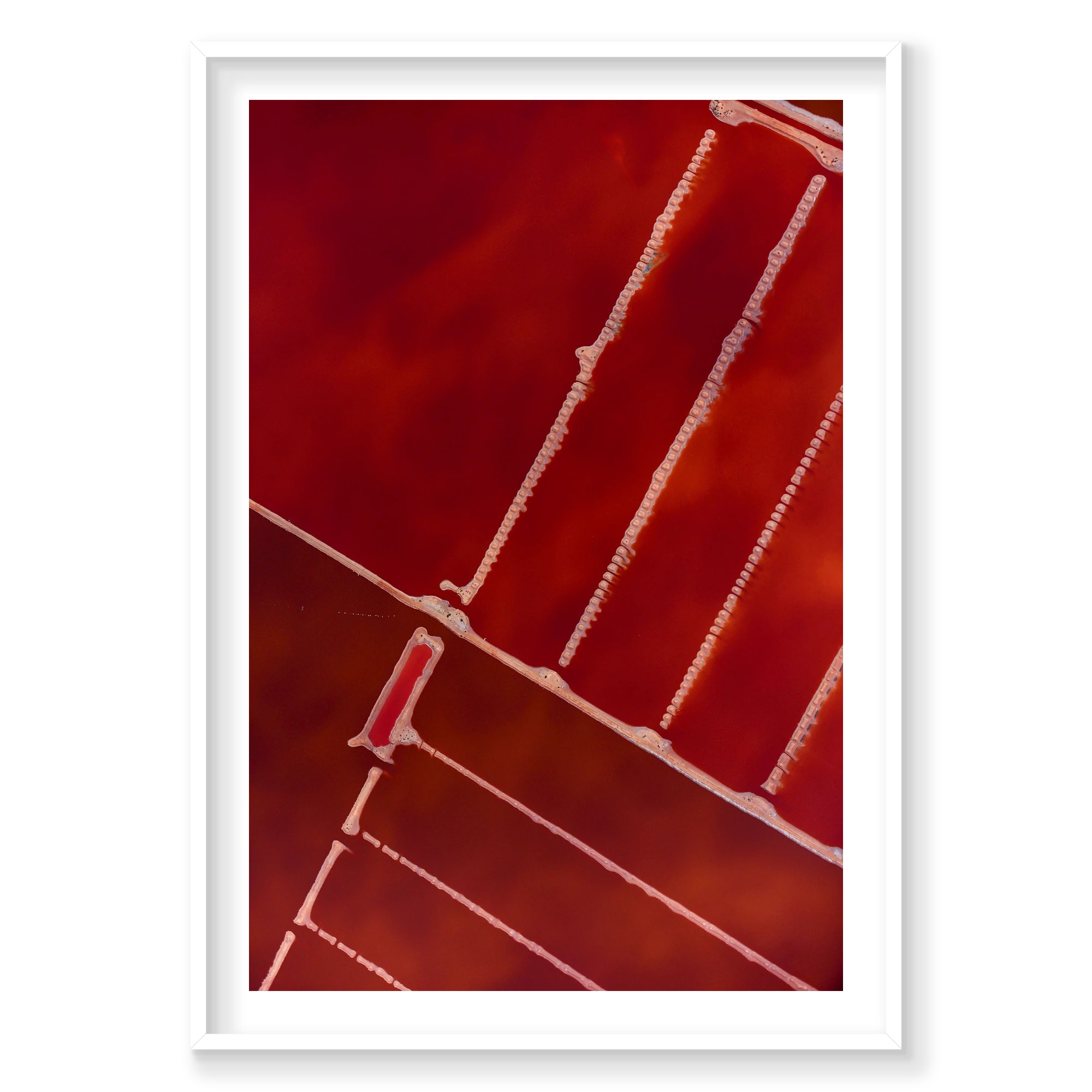 Compartment, Hutt Lagoon, Vertical Print, white Victorian Ash frame