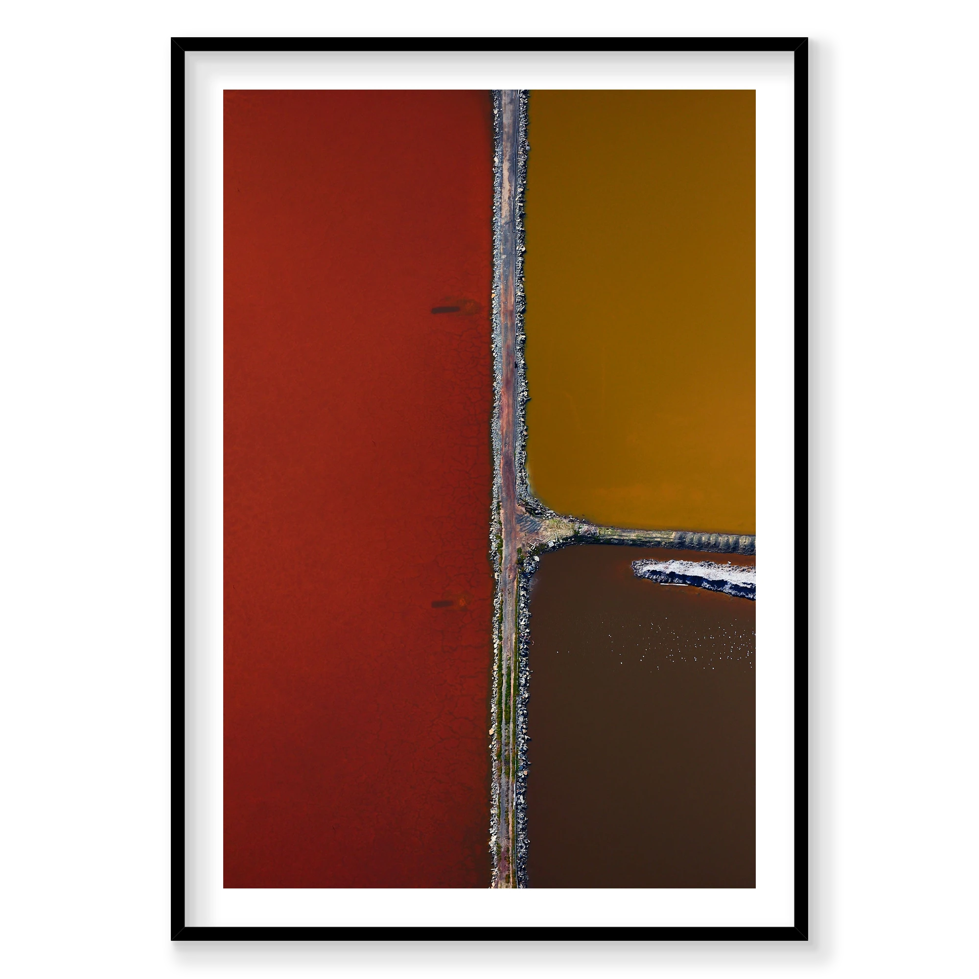 Compartments, San Francisco Bay, Vertical Print, black Victorian Ash frame