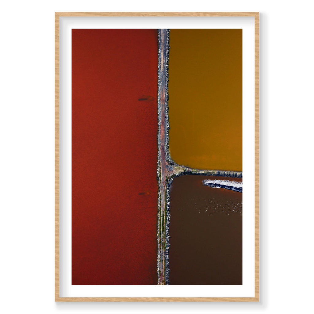 Compartments, San Francisco Bay, Vertical Print, natural Victorian Ash frame