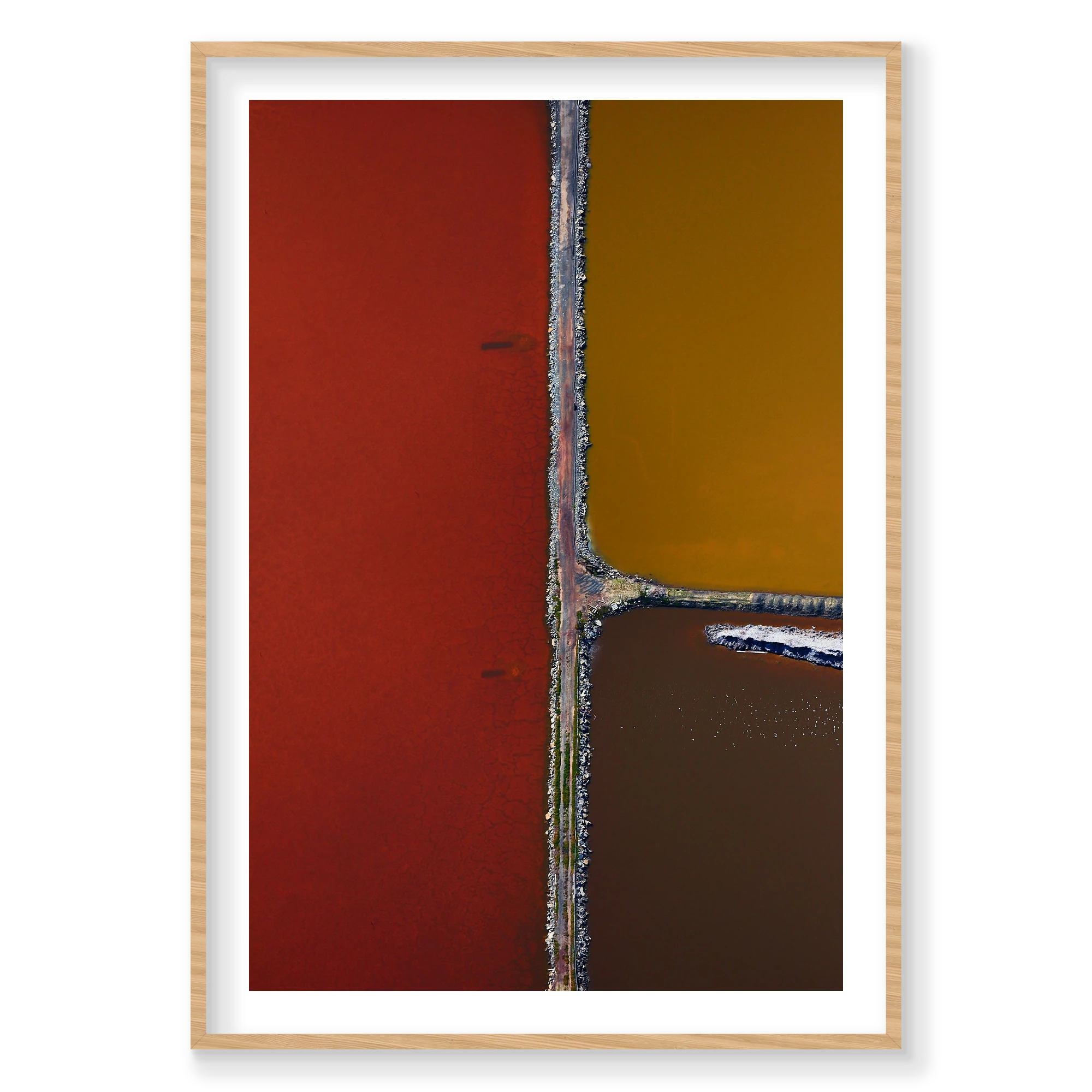 Compartments, San Francisco Bay, Vertical Print, natural Victorian Ash frame