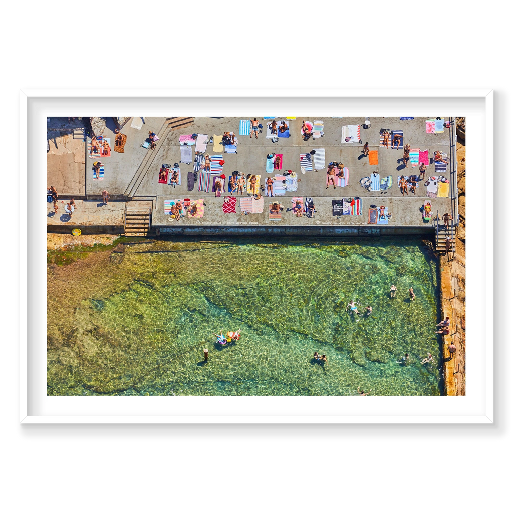 Wylie's Baths, Horizontal Print, white Victorian Ash frame