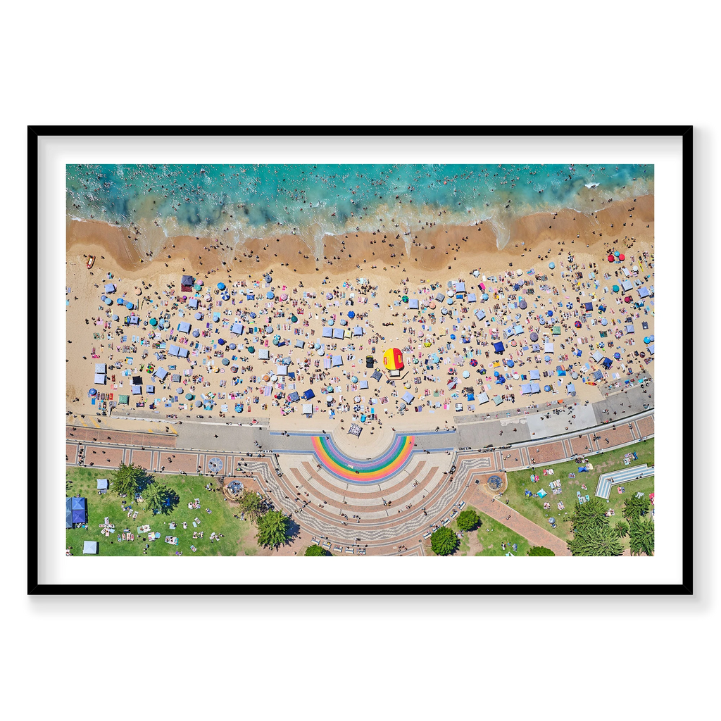 Coogee Rainbow, Horizontal Print, black Victorian Ash frame
