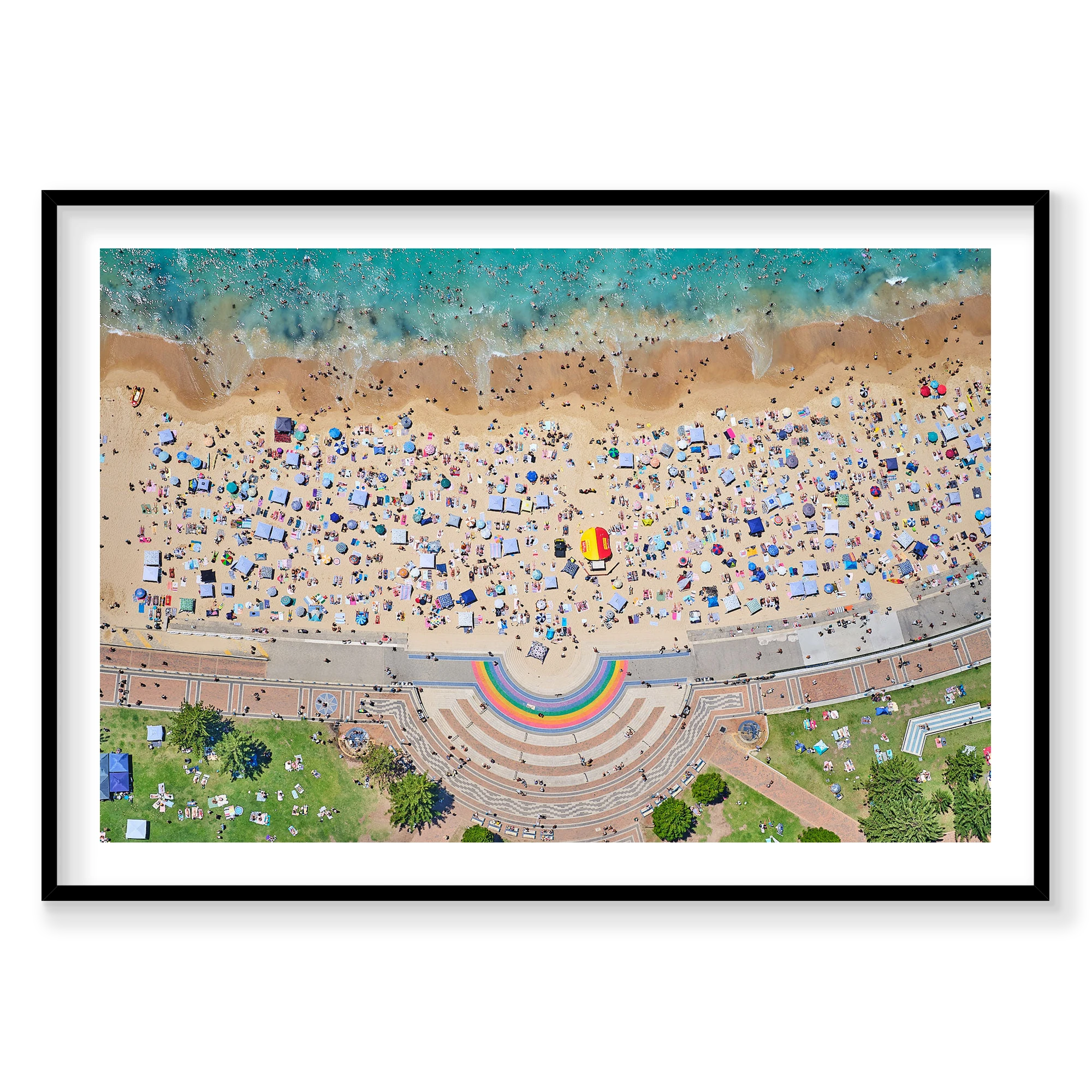 Coogee Rainbow, Horizontal Print, black Victorian Ash frame