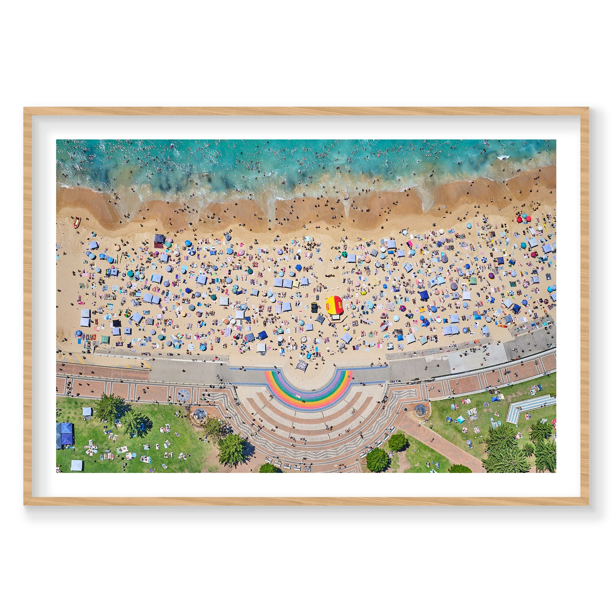 Coogee Rainbow, Horizontal Print, natural Victorian Ash frame