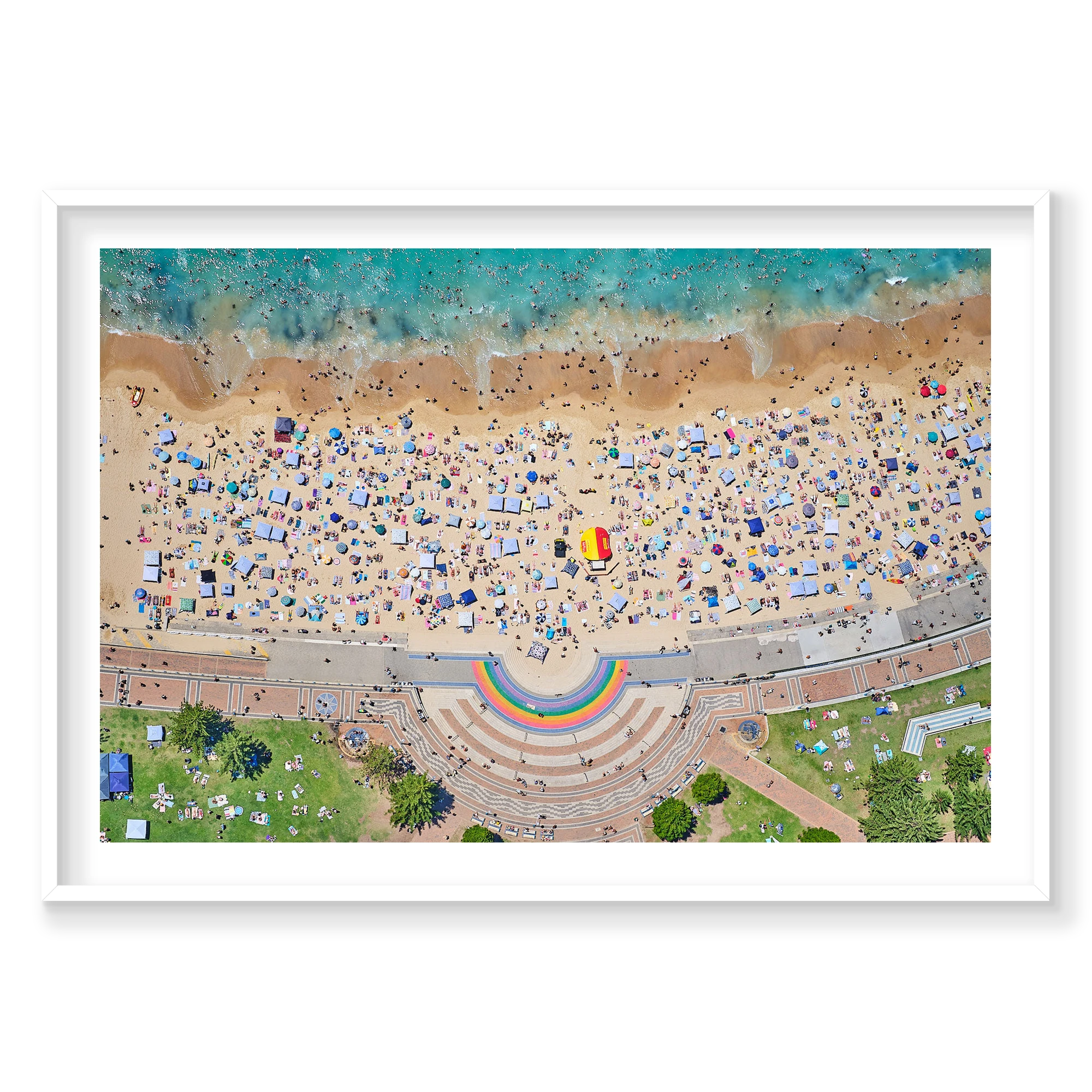 Coogee Rainbow, Horizontal Print, white Victorian Ash frame