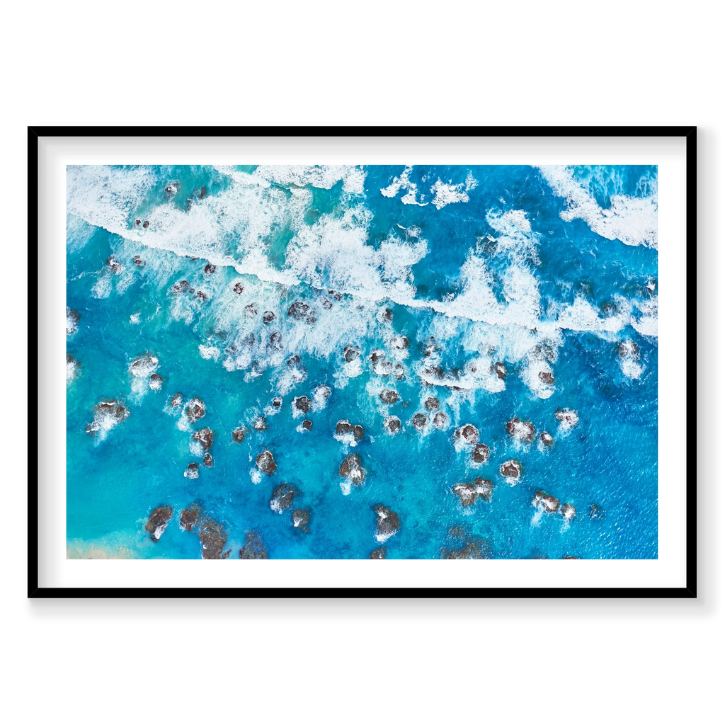 Crashing Waves, Kalbarri, Horizontal Print, black Victorian Ash frame
