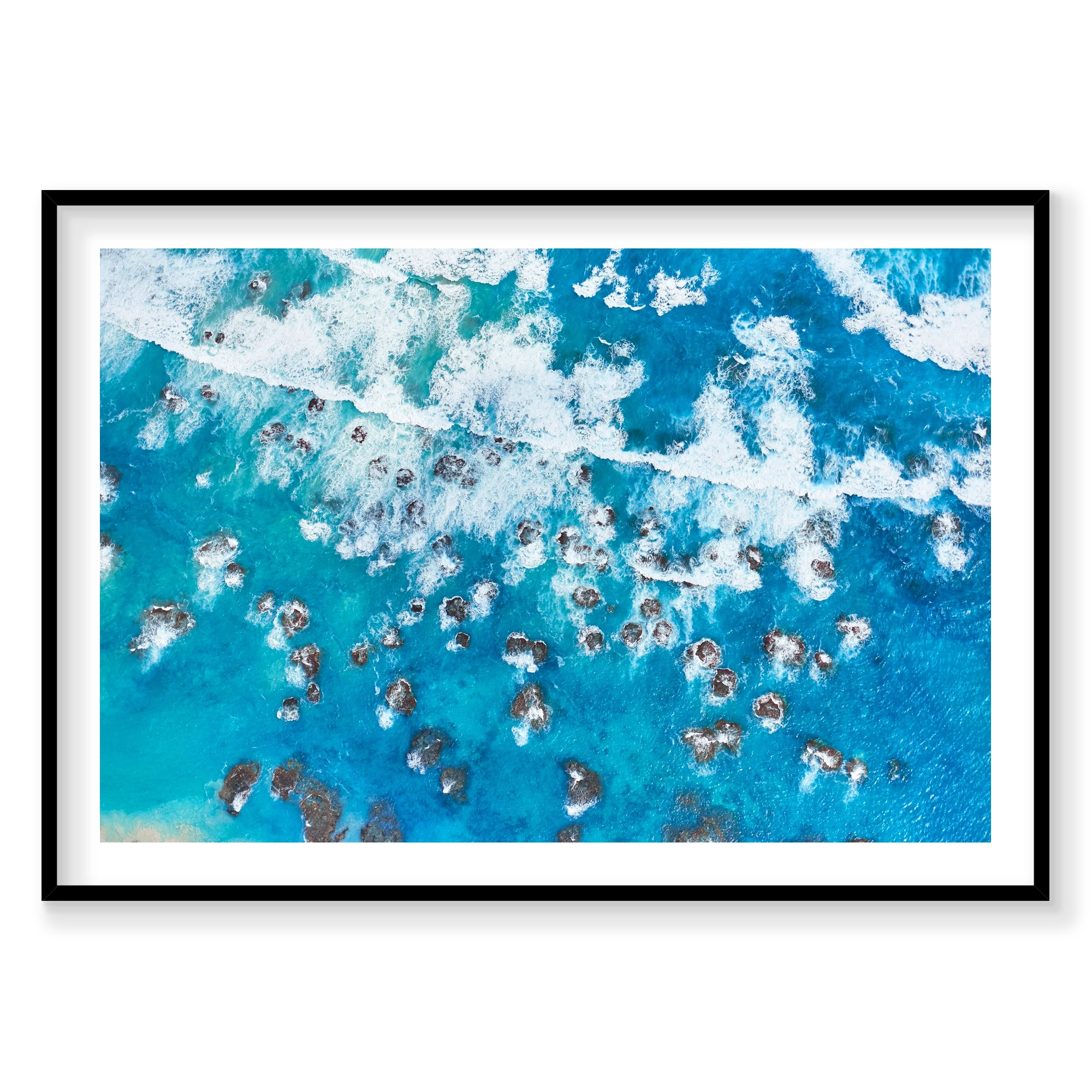Crashing Waves, Kalbarri, Horizontal Print, black Victorian Ash frame
