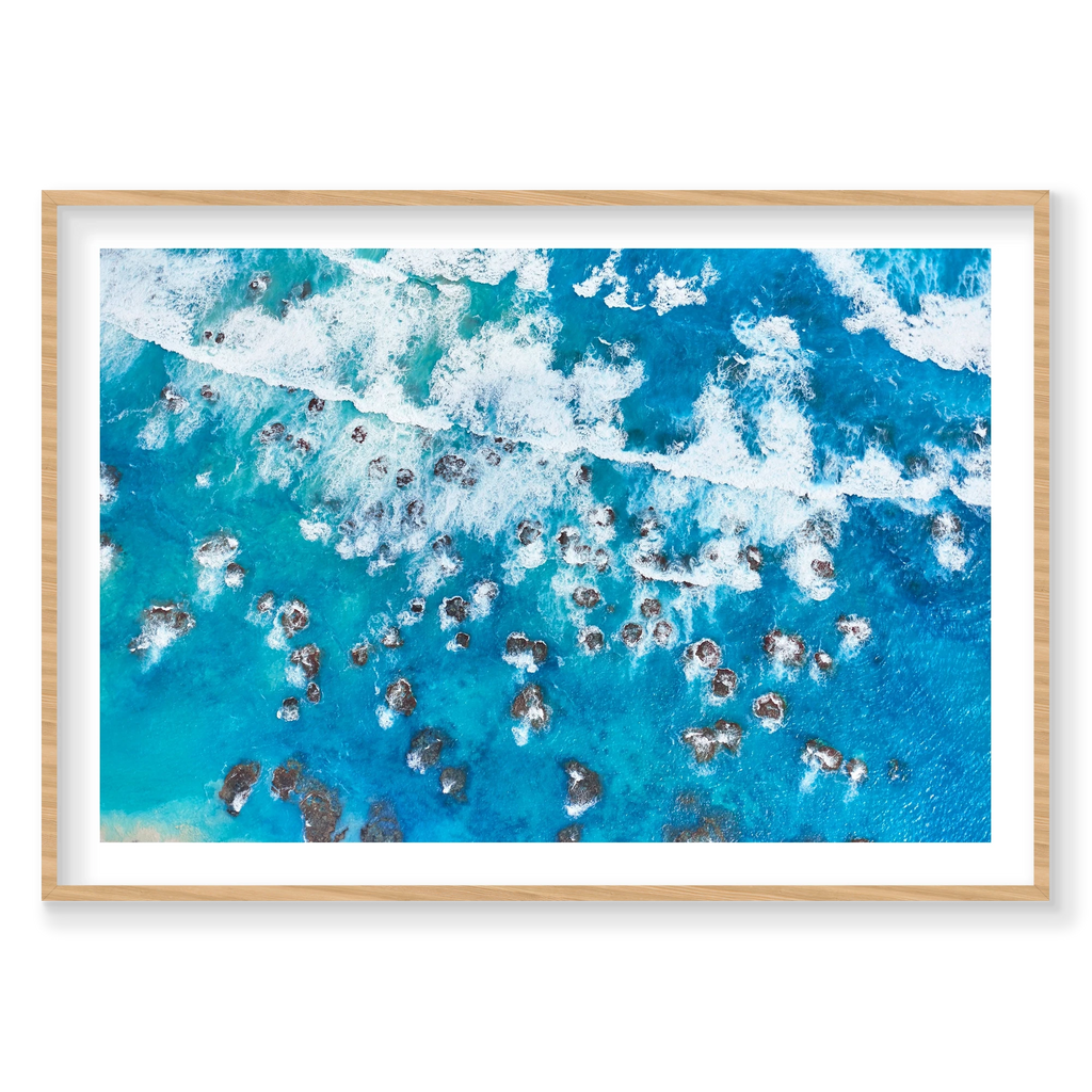 Crashing Waves, Kalbarri, Horizontal Print, natural Victorian Ash frame