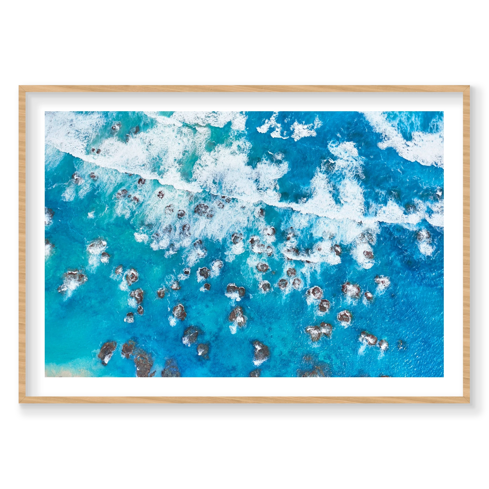 Crashing Waves, Kalbarri, Horizontal Print, natural Victorian Ash frame