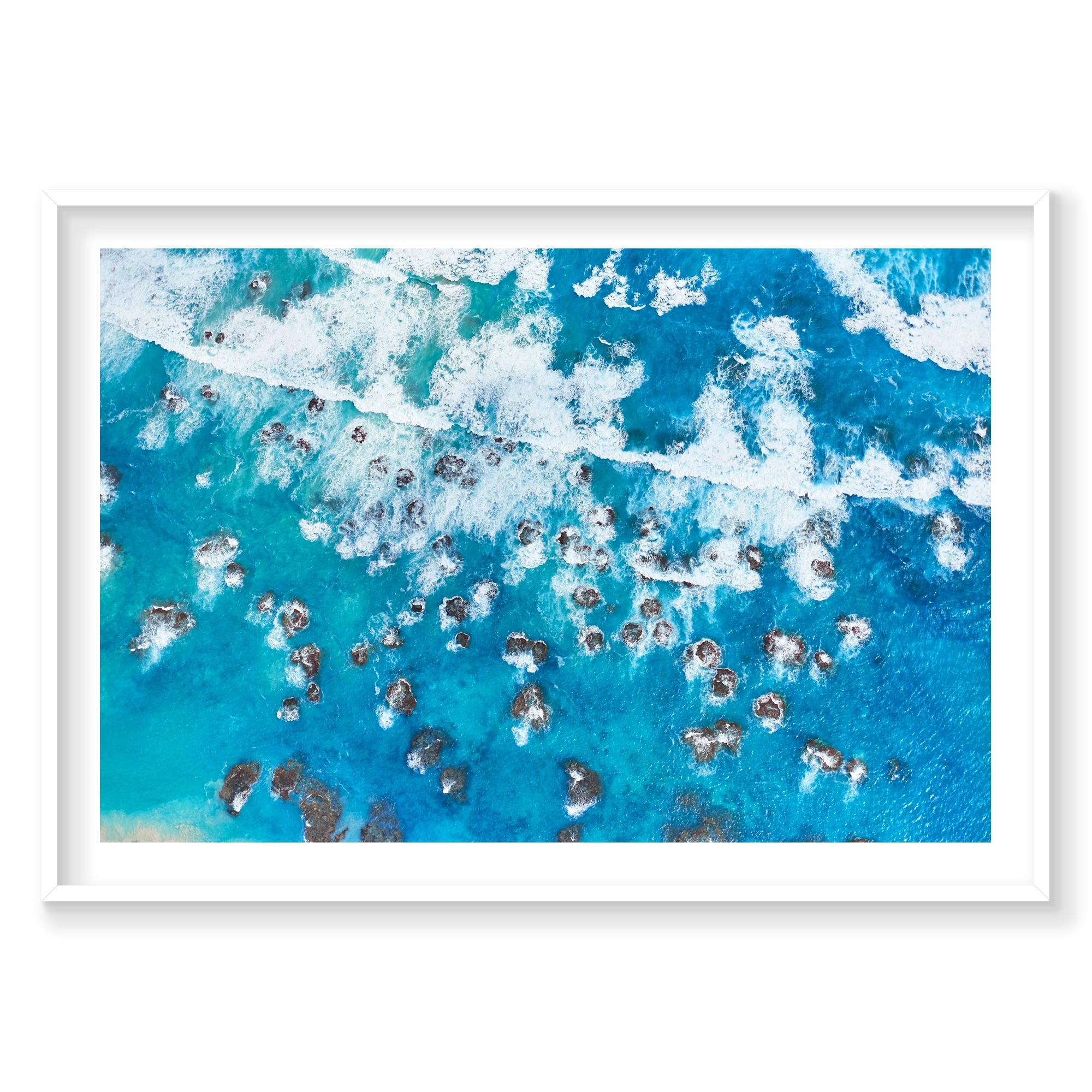 Crashing Waves, Kalbarri, Horizontal Print, white Victorian Ash frame