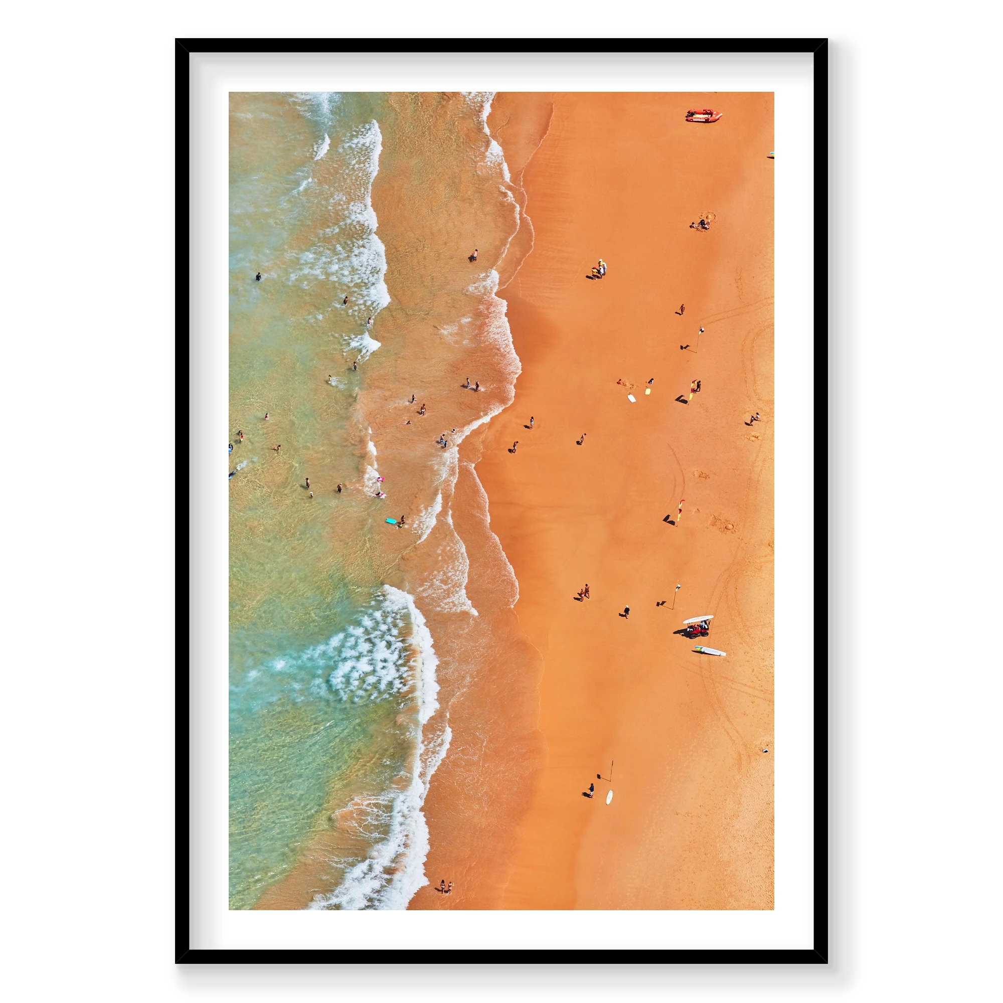 Curl Curl  Beach, Vertical Print, black Victorian Ash frame