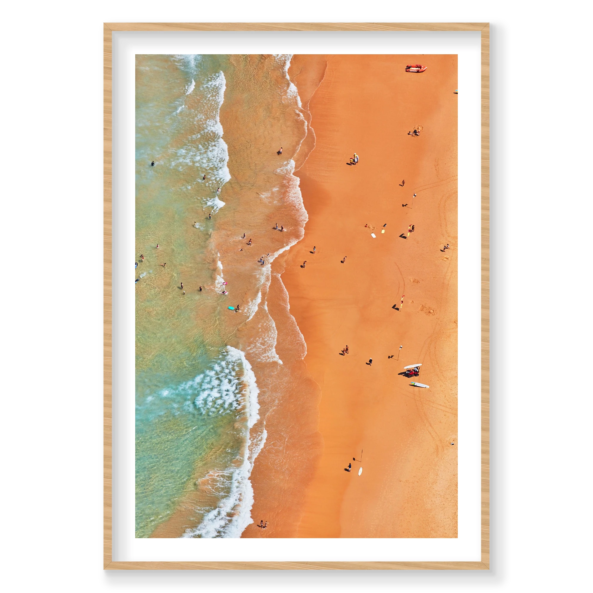 Curl Curl  Beach, Vertical Print, natural Victorian Ash frame