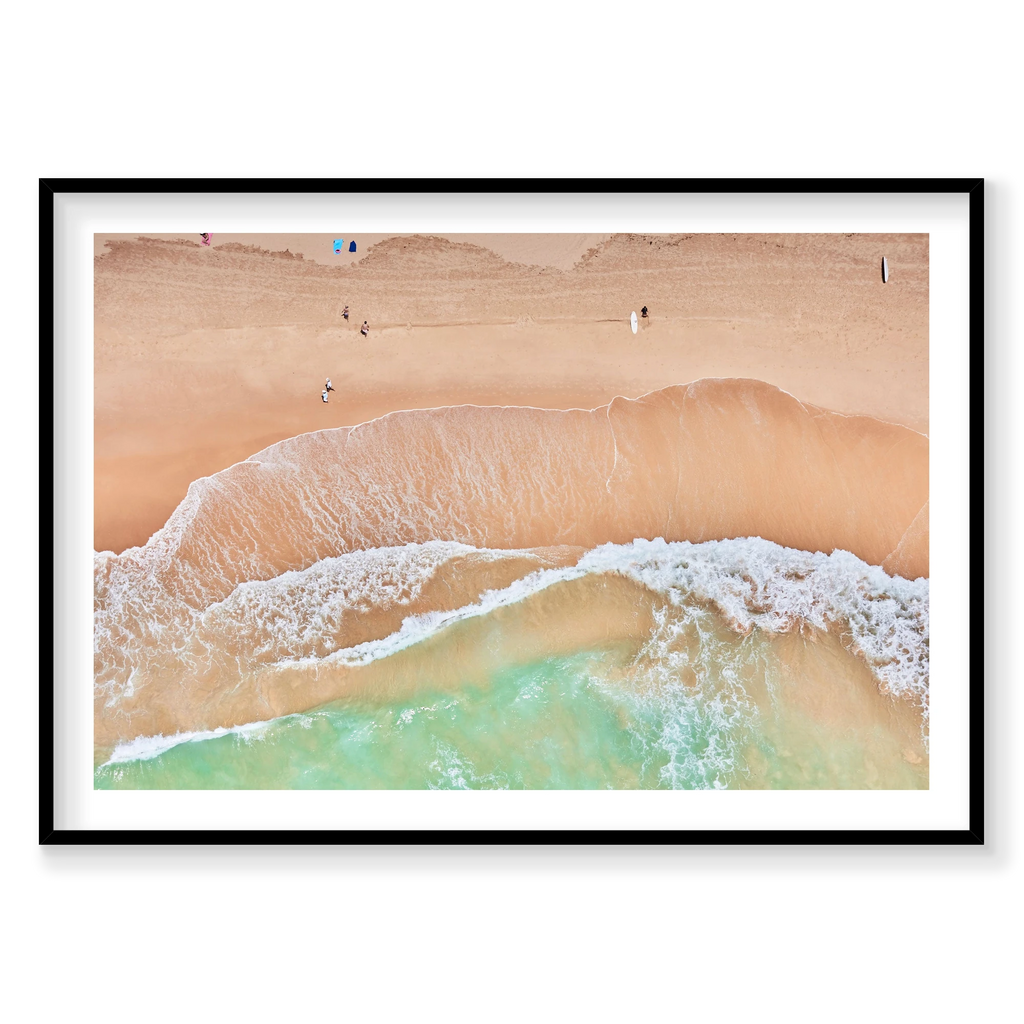 Curl Curl Beach, Horizontal Print, black Victorian Ash frame