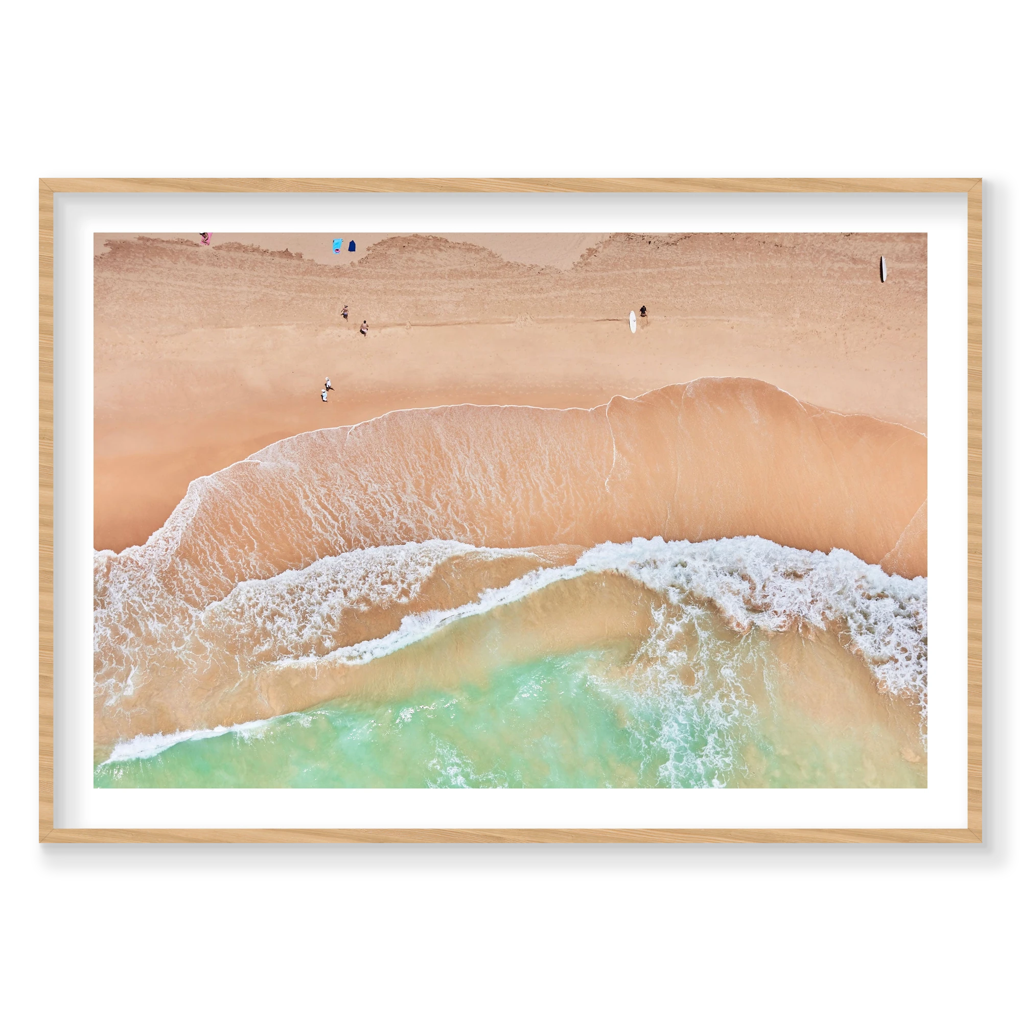 Curl Curl Beach, Horizontal Print, natural Victorian Ash frame