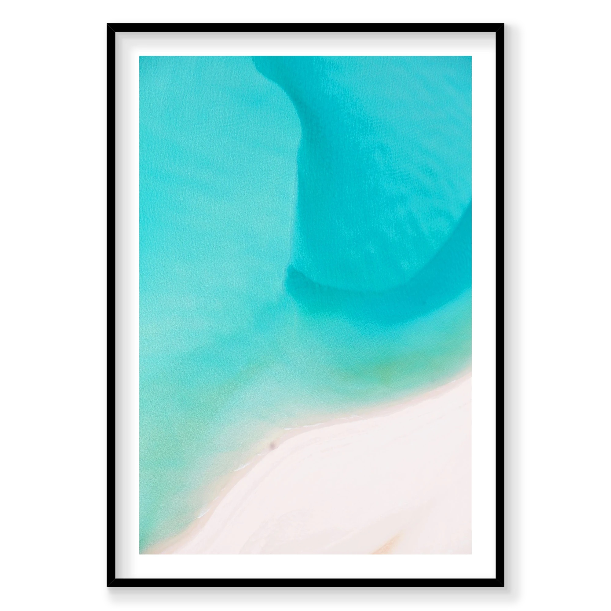 Currents, Whitehaven Beach, Vertical Print, black Victorian Ash frame