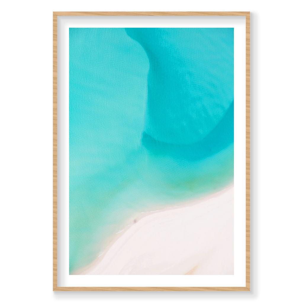 Currents, Whitehaven Beach, Vertical Print, natural Victorian Ash frame