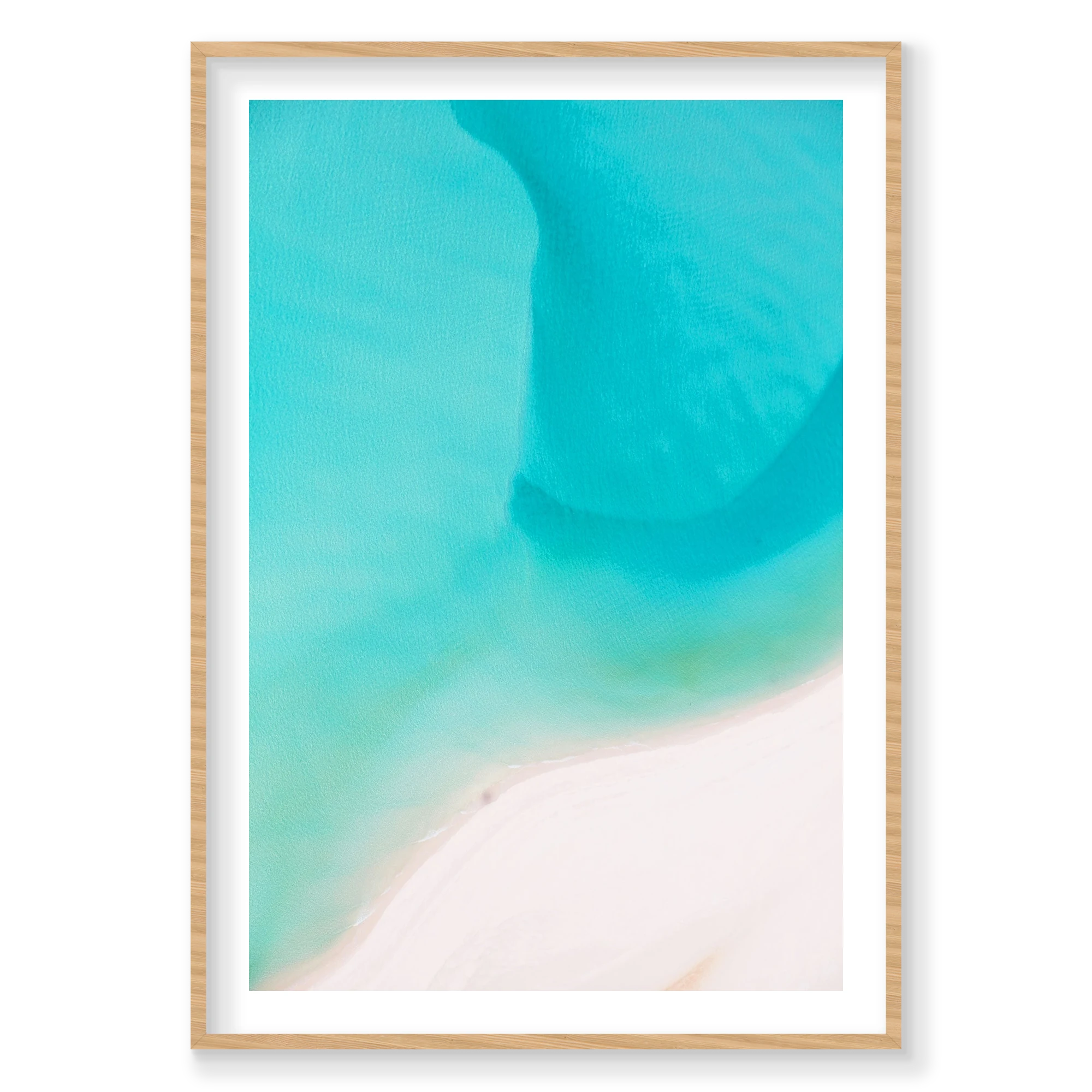 Currents, Whitehaven Beach, Vertical Print, natural Victorian Ash frame