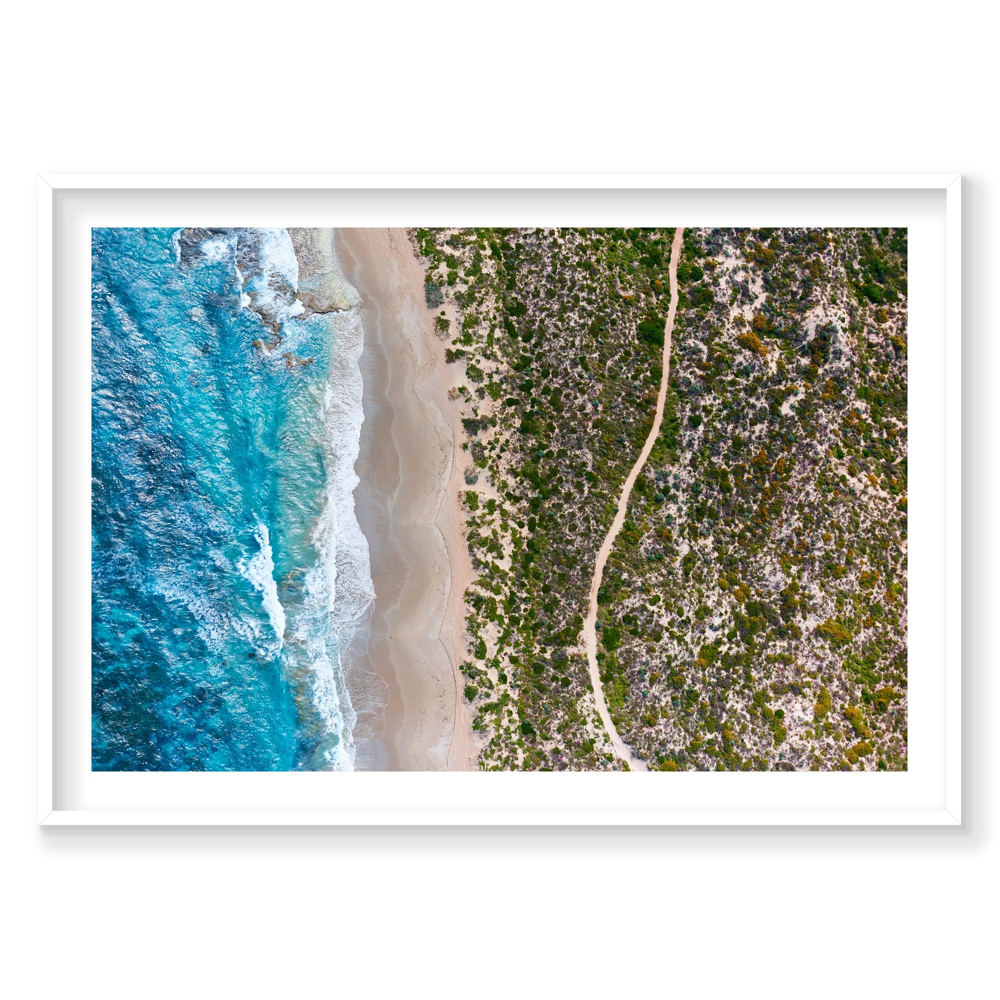Curves, Kalbarri, Horizontal Print, white Victorian Ash frame