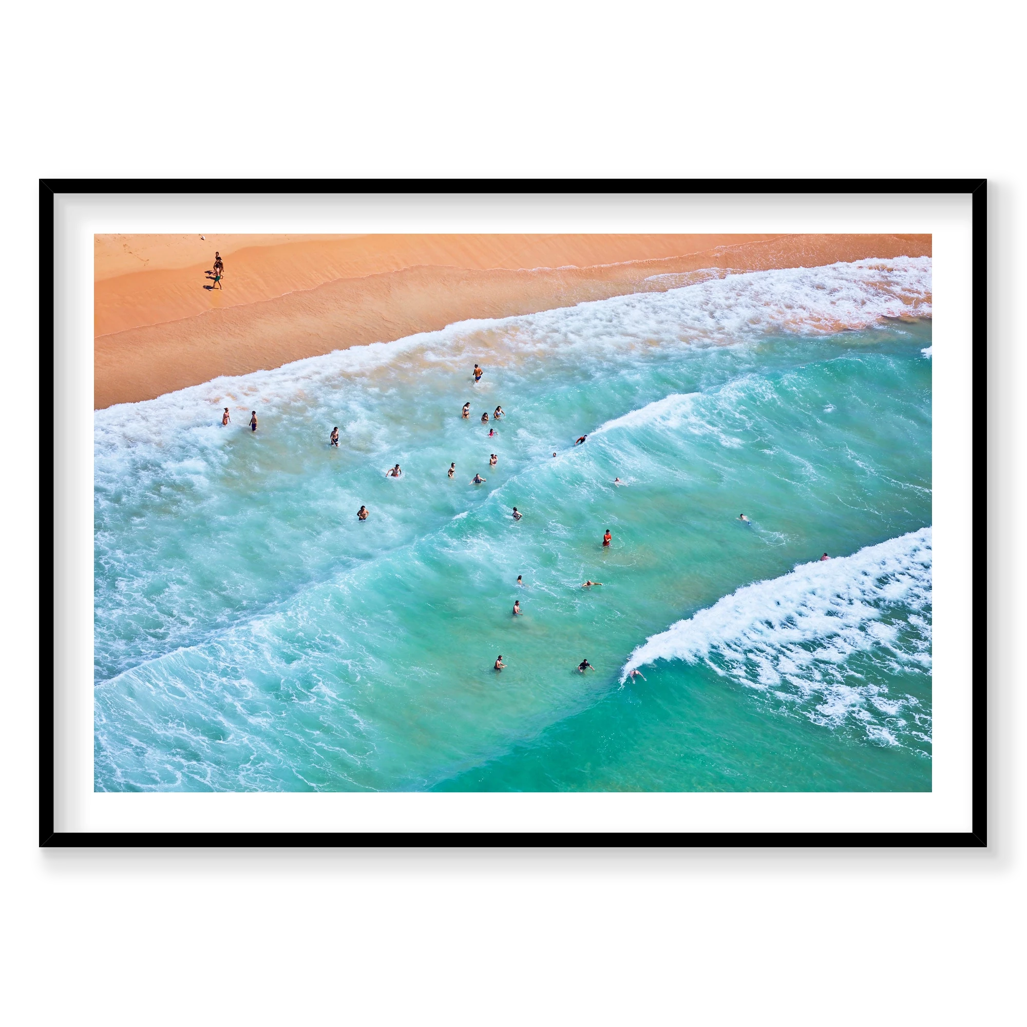 Dee Why Beach, Horizontal Print, black Victorian Ash frame