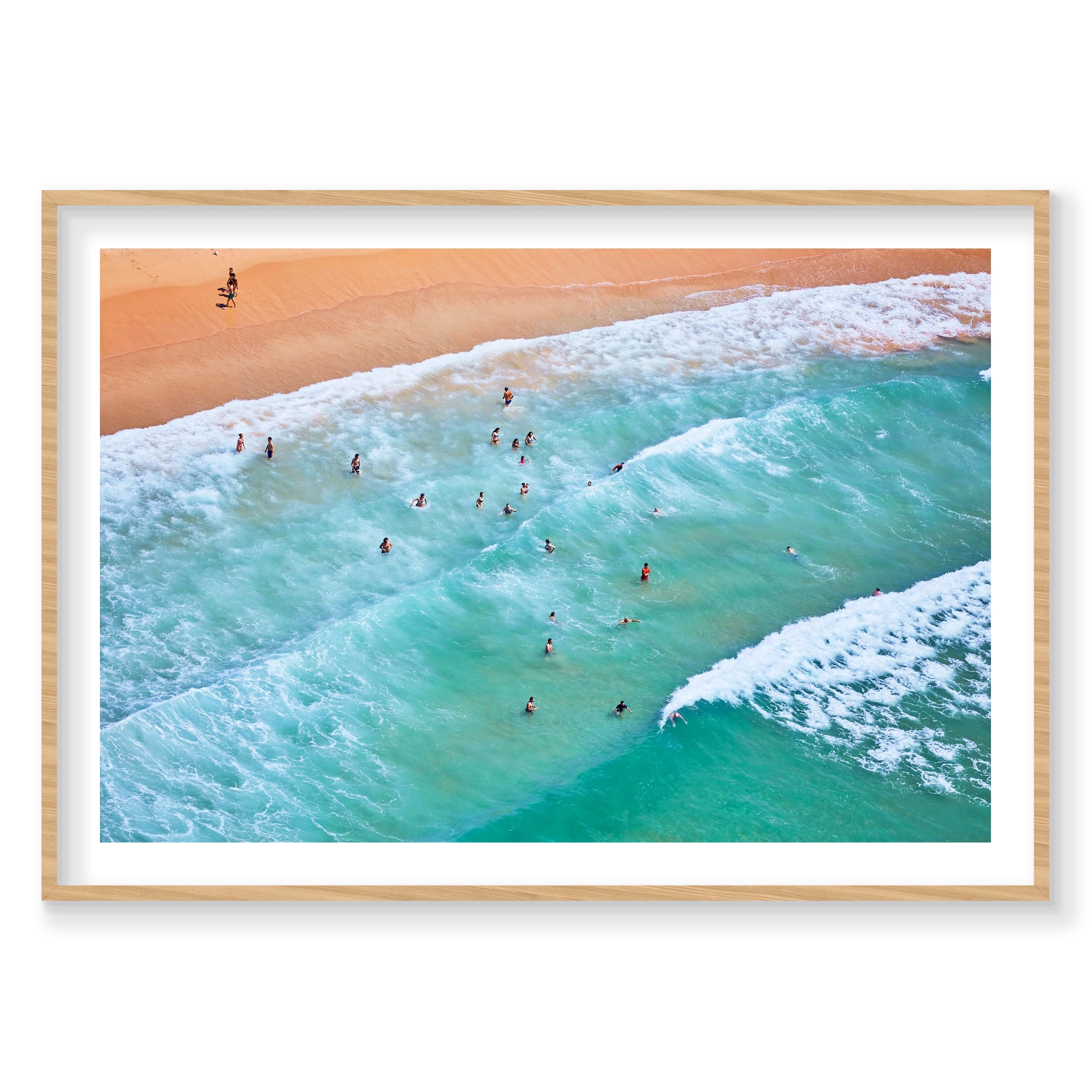 Dee Why Beach, Horizontal Print, natural Victorian Ash frame