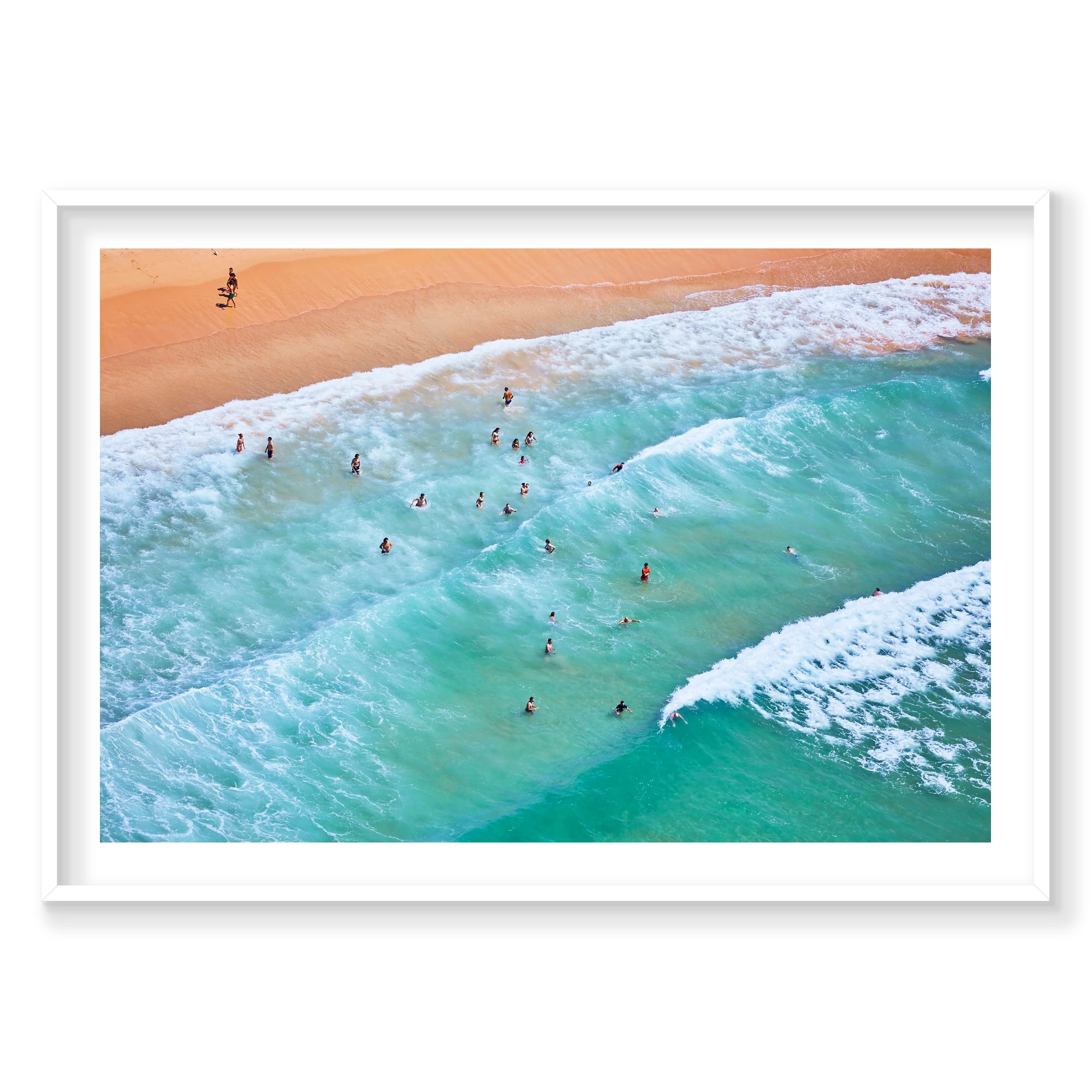 Dee Why Beach, Horizontal Print, white Victorian Ash frame