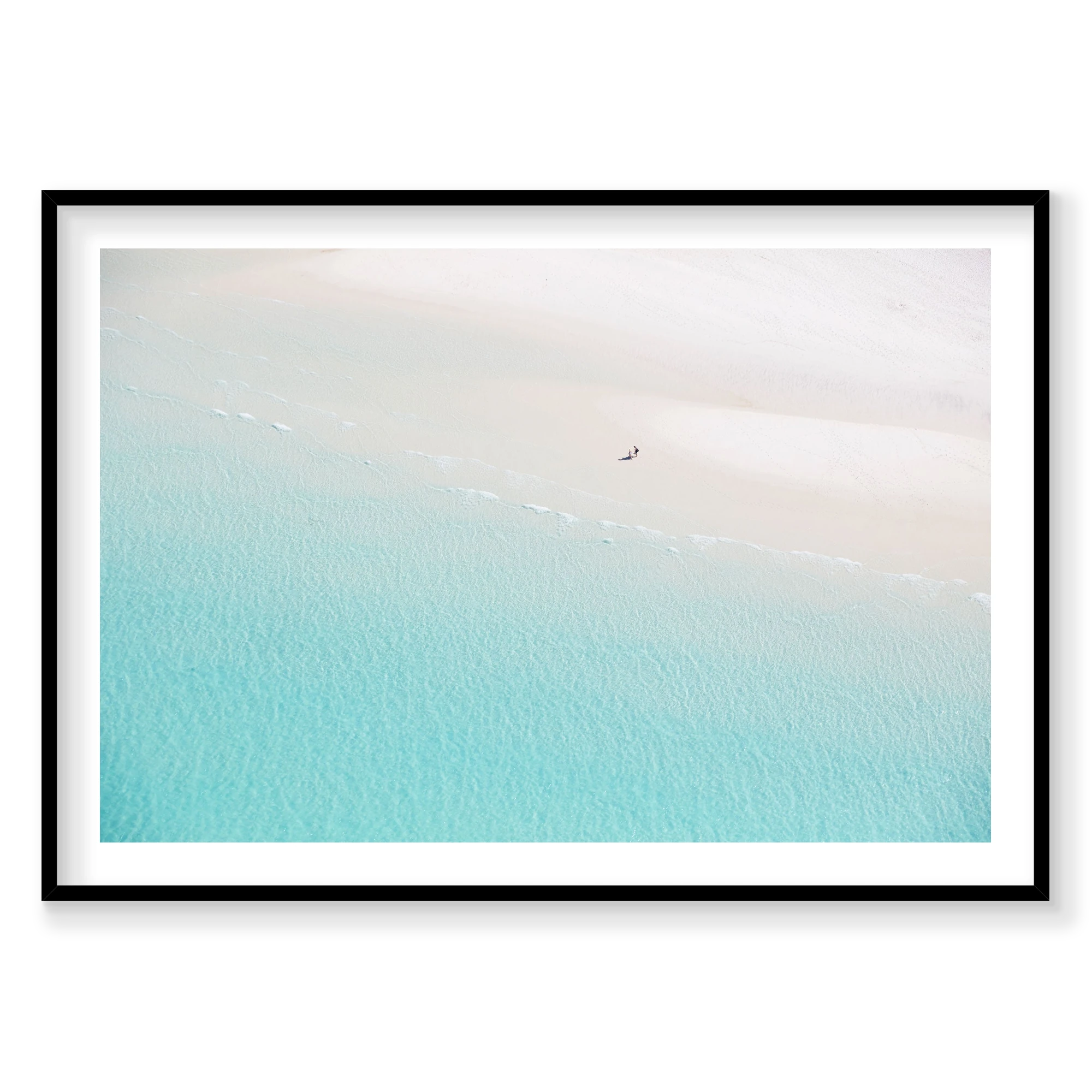Deserted, Whitehaven Beach, Horizontal Print, black Victorian Ash frame