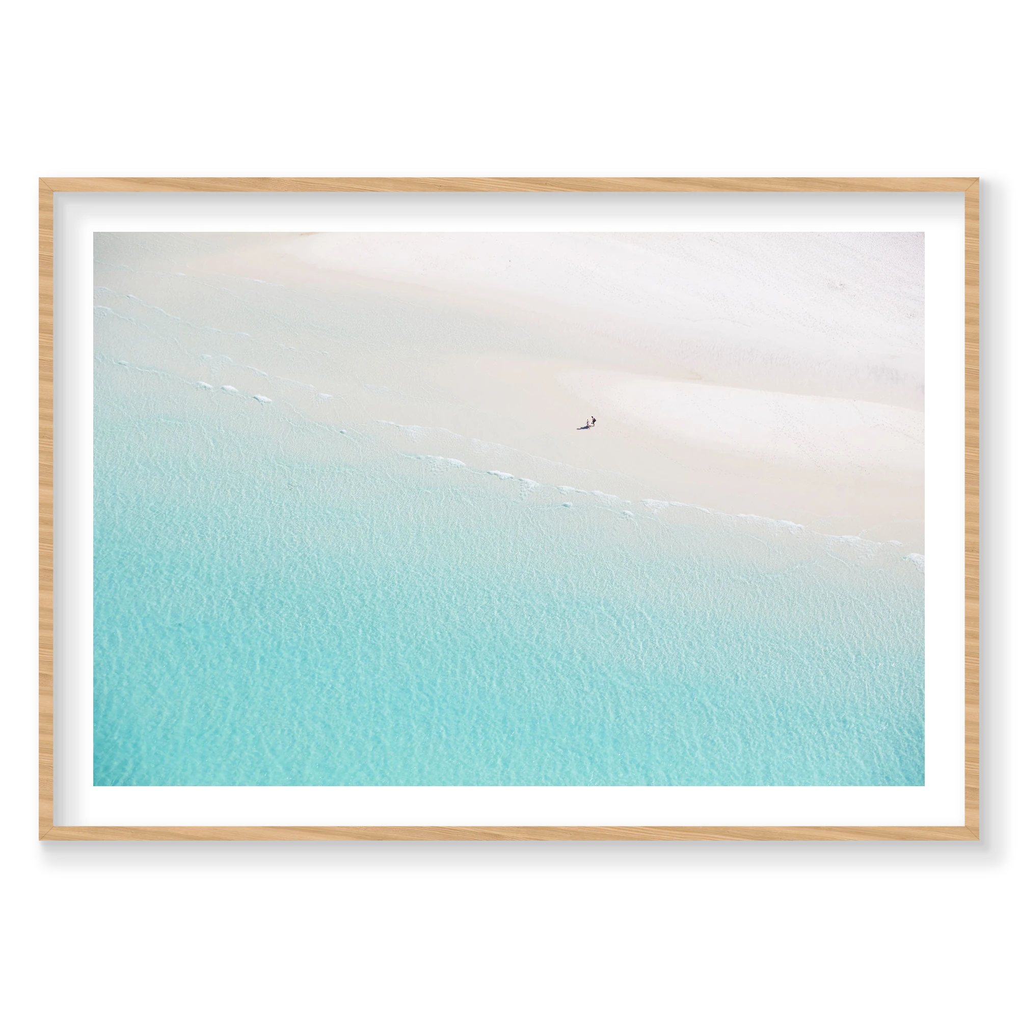 Deserted, Whitehaven Beach, Horizontal Print, natural Victorian Ash frame