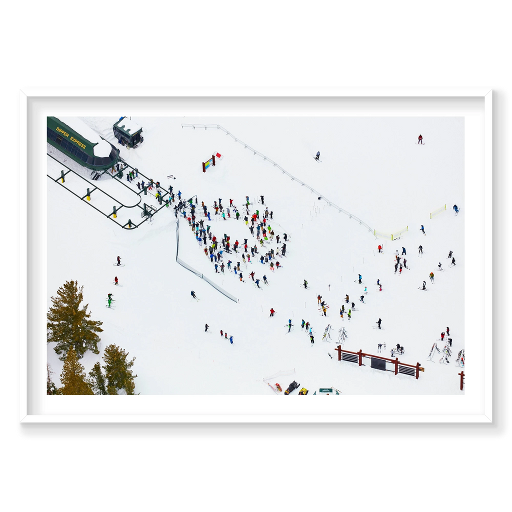 Dipper Express, Lake Tahoe, Horizontal Print, white Victorian Ash frame
