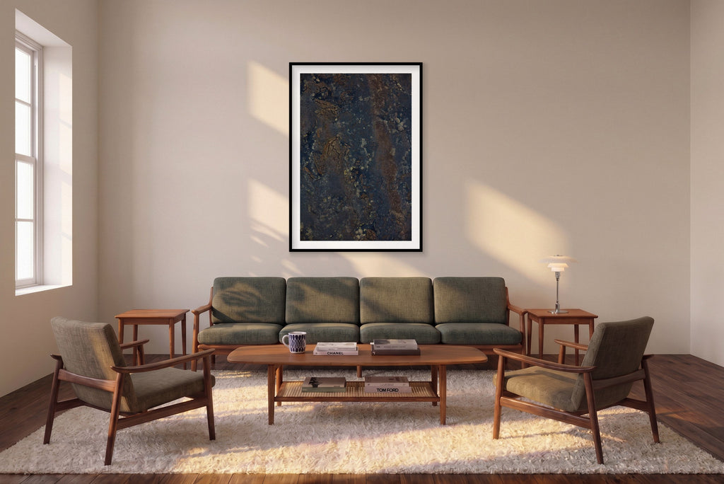 Earth, Iceland, Vertical Print shown framed in a living room