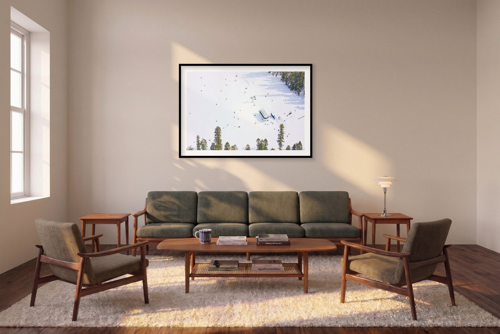 Easy Rider Express, Lake Tahoe, Horizontal Print shown framed in a living room