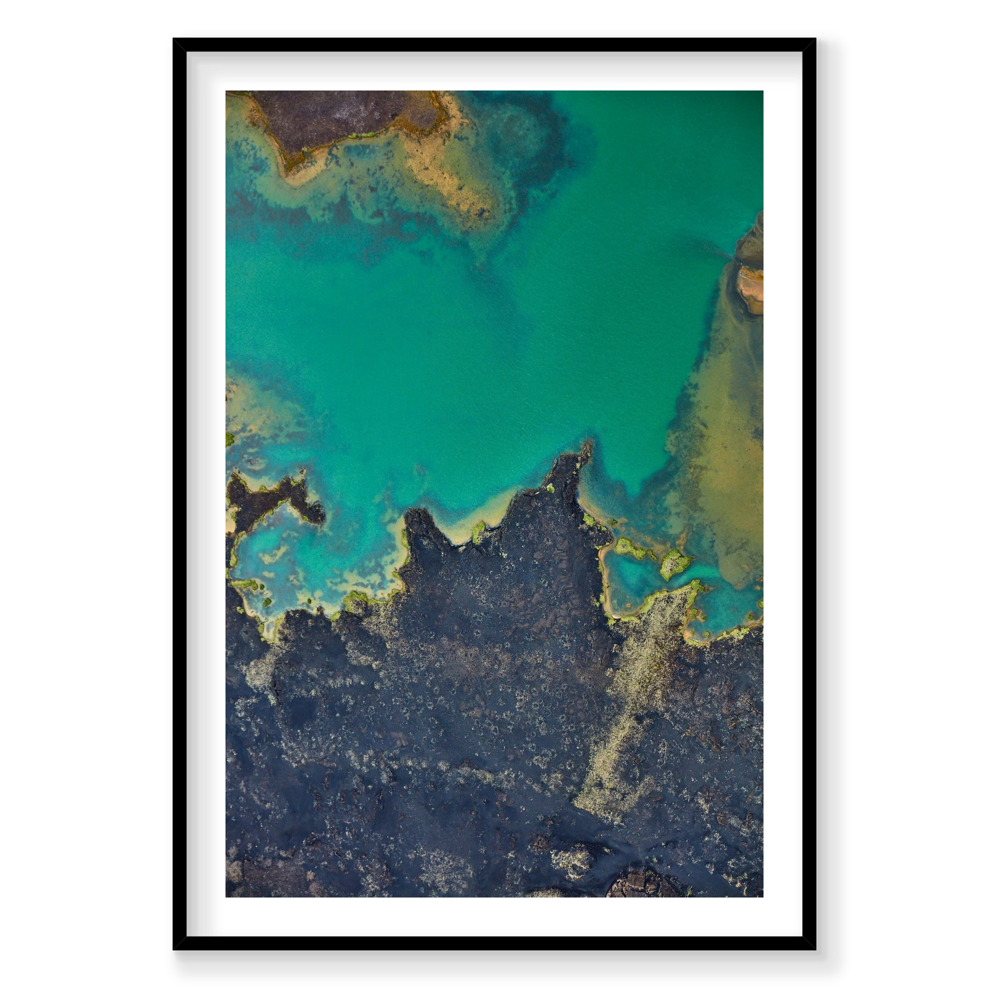MÌ_vatn Lake, Iceland, Vertical Print, black Victorian Ash frame