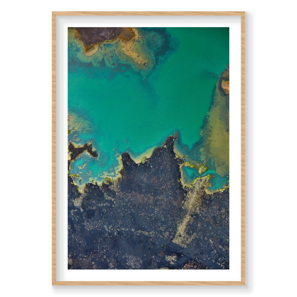 MÌ_vatn Lake, Iceland, Vertical Print, natural Victorian Ash frame