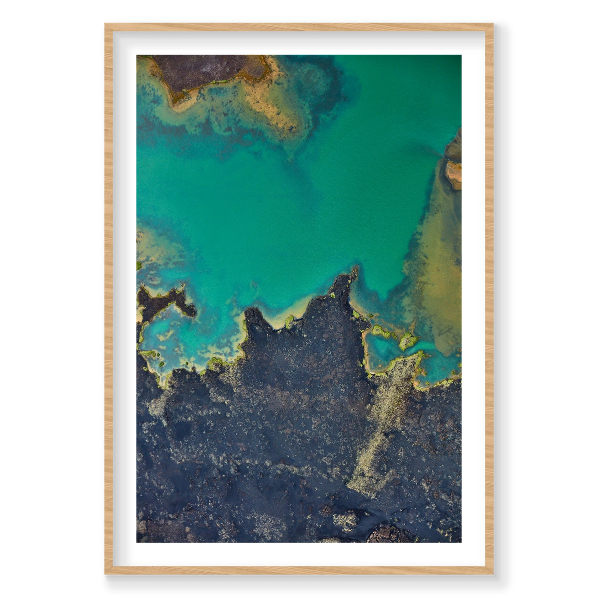 MÌ_vatn Lake, Iceland, Vertical Print, natural Victorian Ash frame