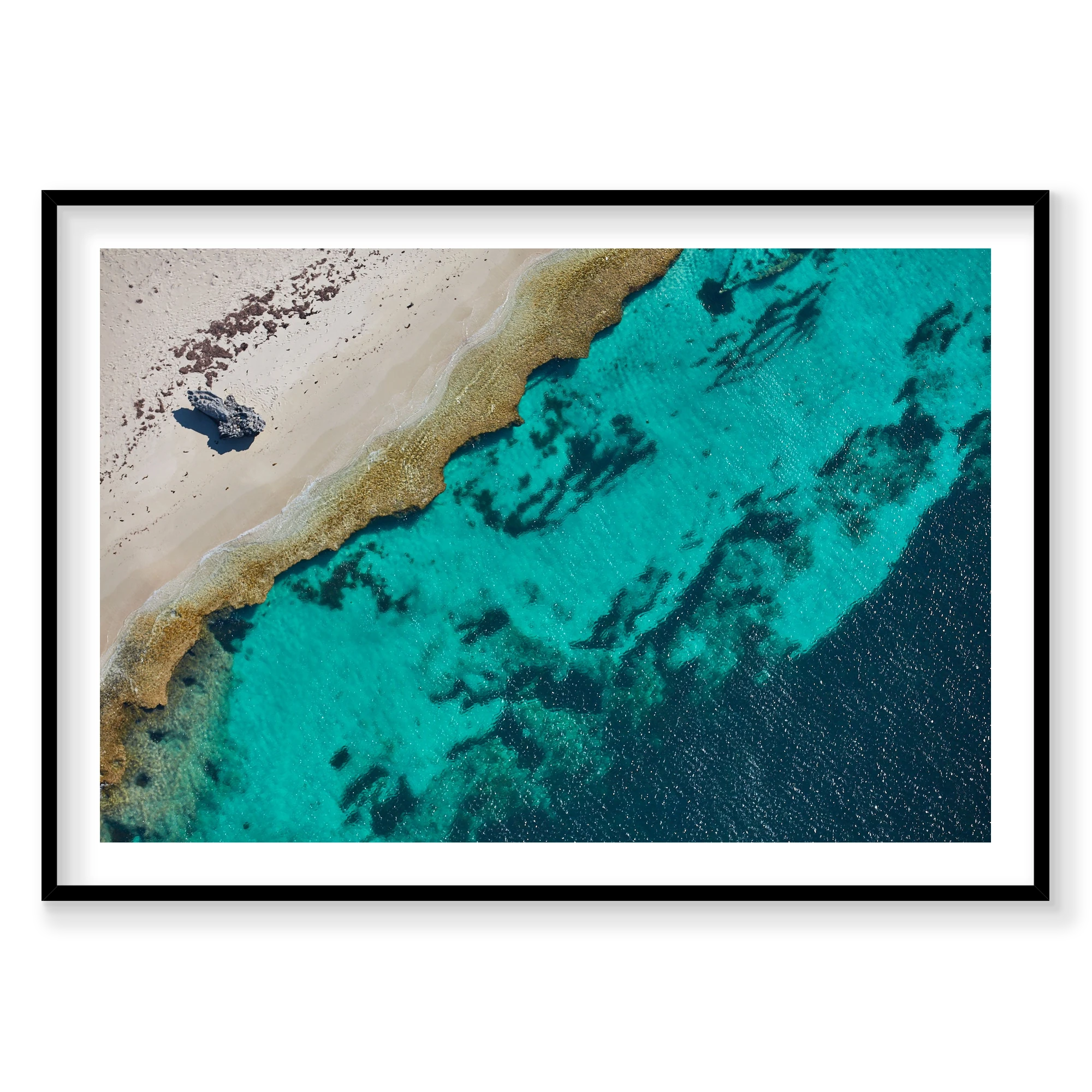 Eroded, Rottnest Island, WA, Horizontal Print, black Victorian Ash frame