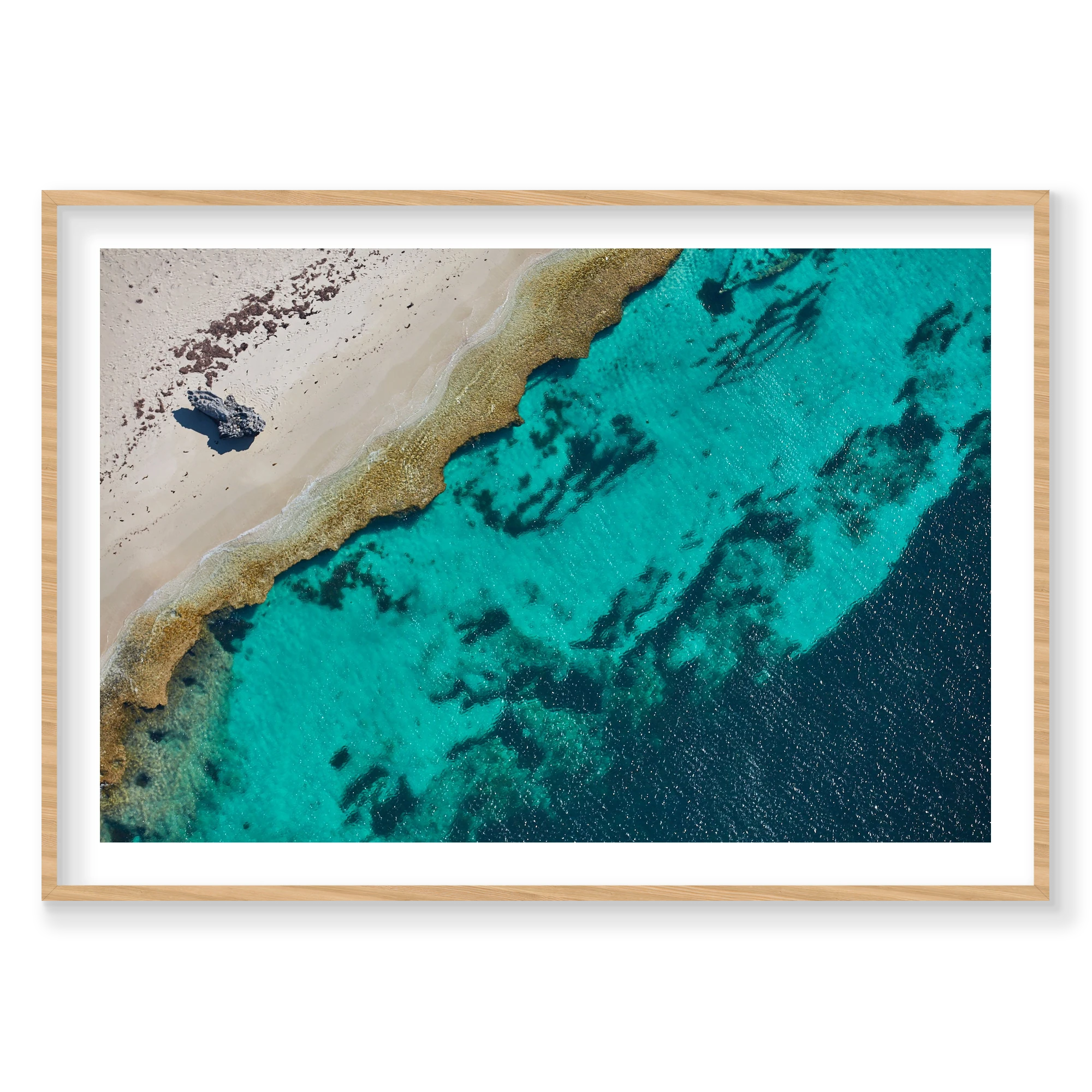 Eroded, Rottnest Island, WA, Horizontal Print, natural Victorian Ash frame
