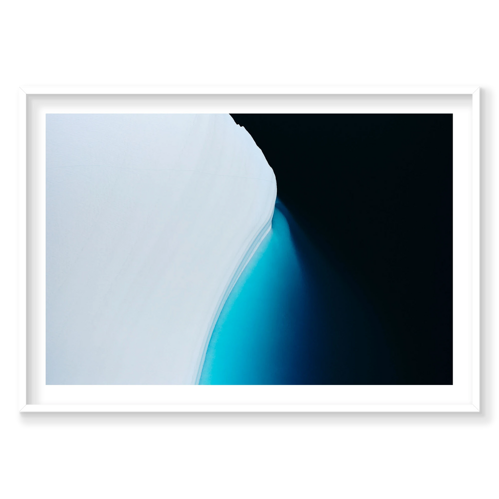 Fade To Black, Greenland, Horizontal Print, white Victorian Ash frame