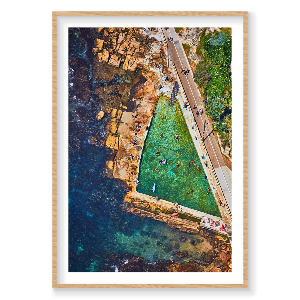Fairy Bower Rock Pool, Vertical Print, natural Victorian Ash frame