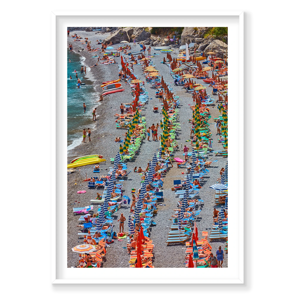 Fornillo Beach, Amalfi Coast, Vertical Print, white Victorian Ash frame