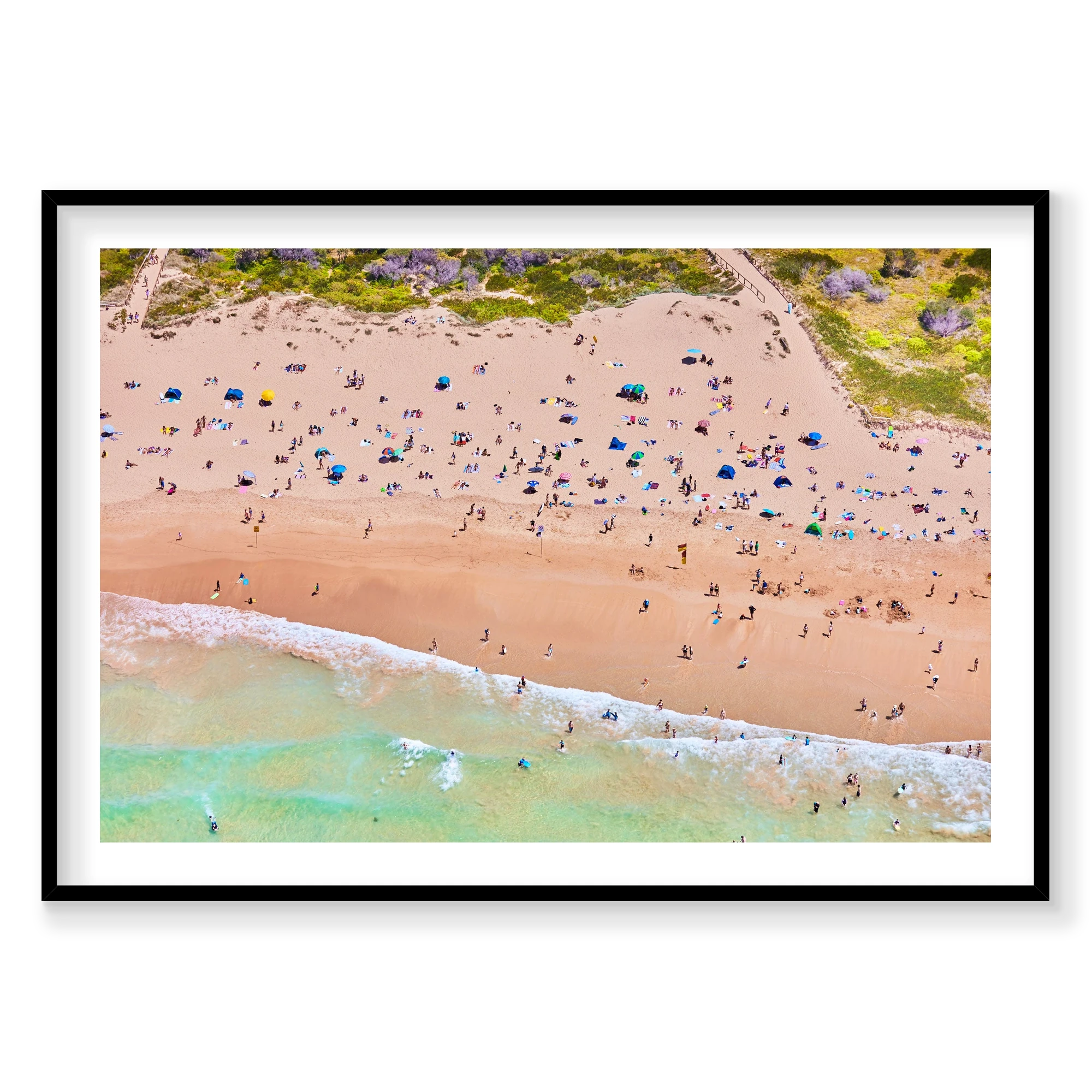 Freshwater Beach, Horizontal Print, black Victorian Ash frame