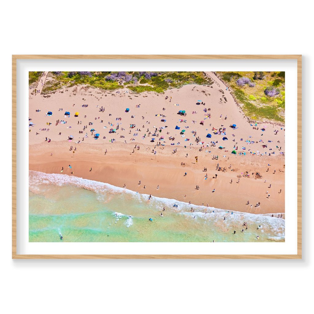 Freshwater Beach, Horizontal Print, natural Victorian Ash frame