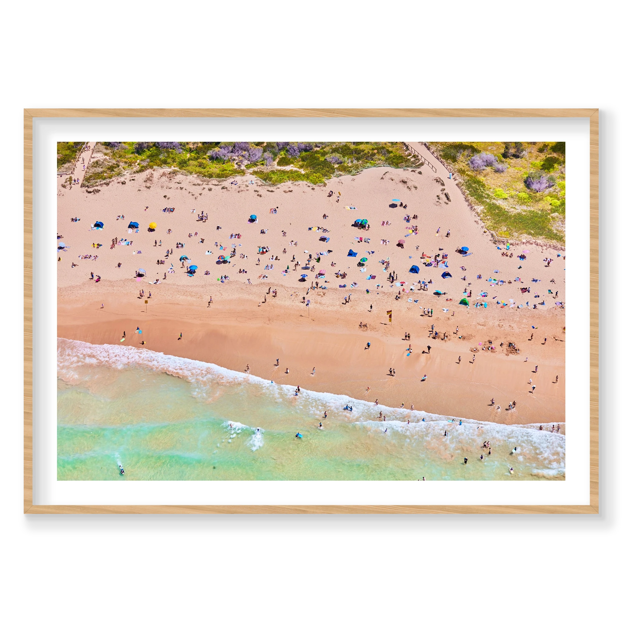 Freshwater Beach, Horizontal Print, natural Victorian Ash frame
