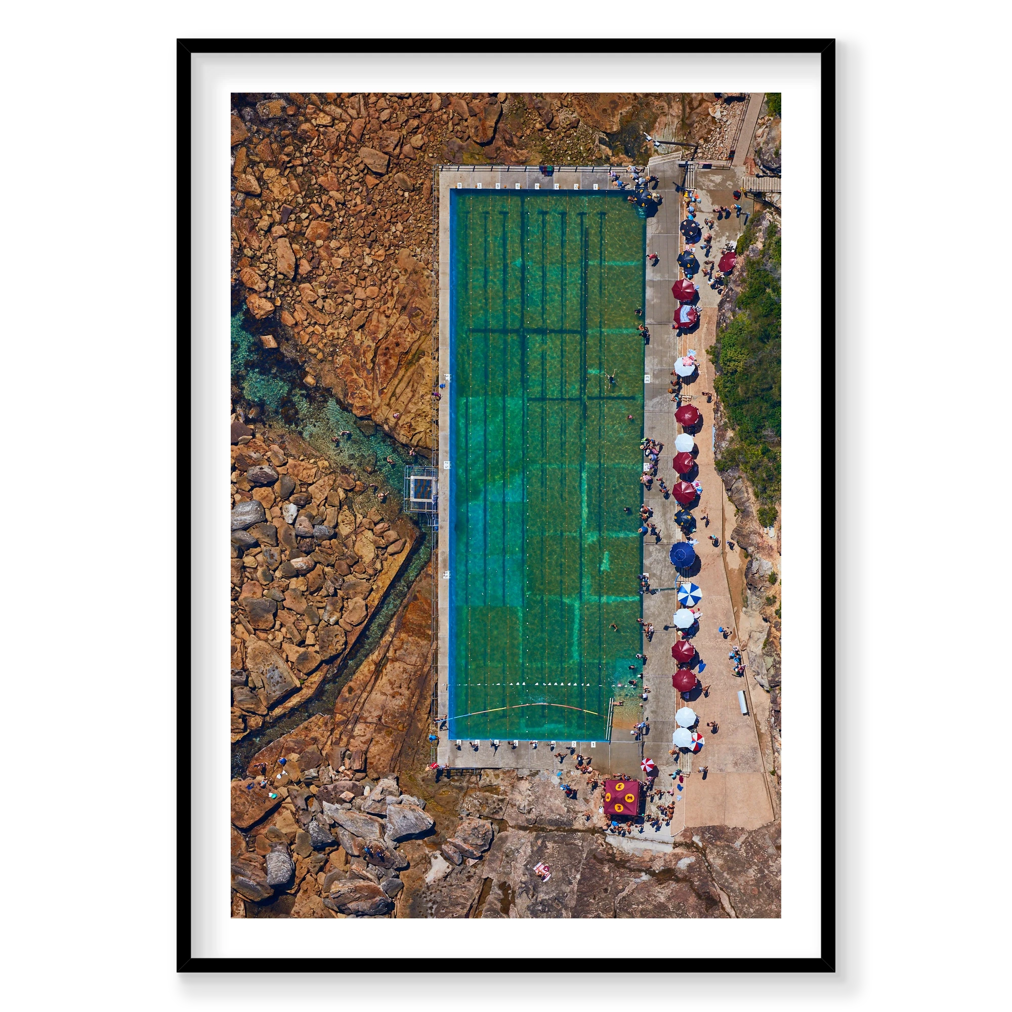 Freshwater Pool, Vertical Print, black Victorian Ash frame