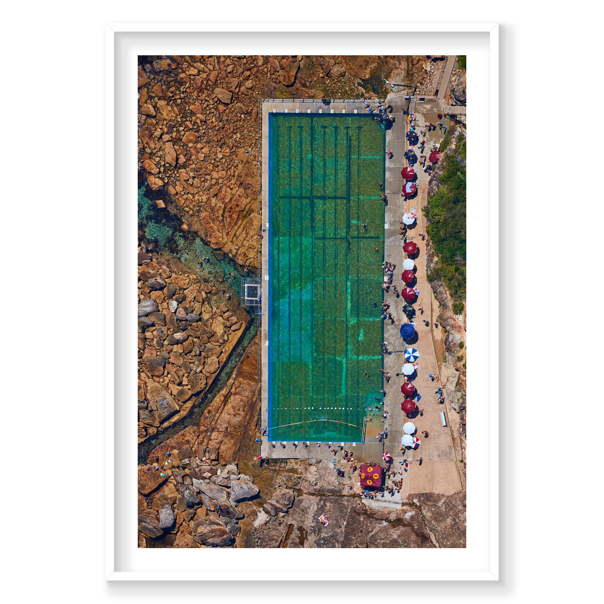 Freshwater Pool, Vertical Print, white Victorian Ash frame