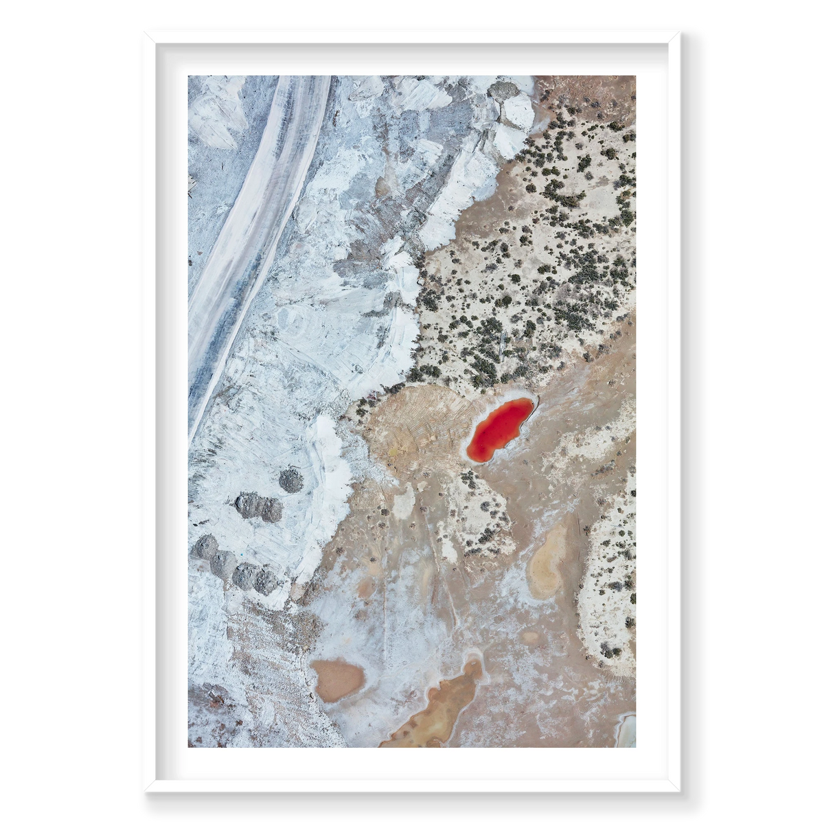 Gemstone, Great Salt Lake, Portrait Print, white Victorian Ash frame