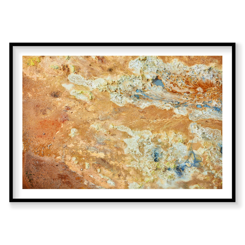 Geothermal, Iceland, Horizontal Print, black Victorian Ash frame