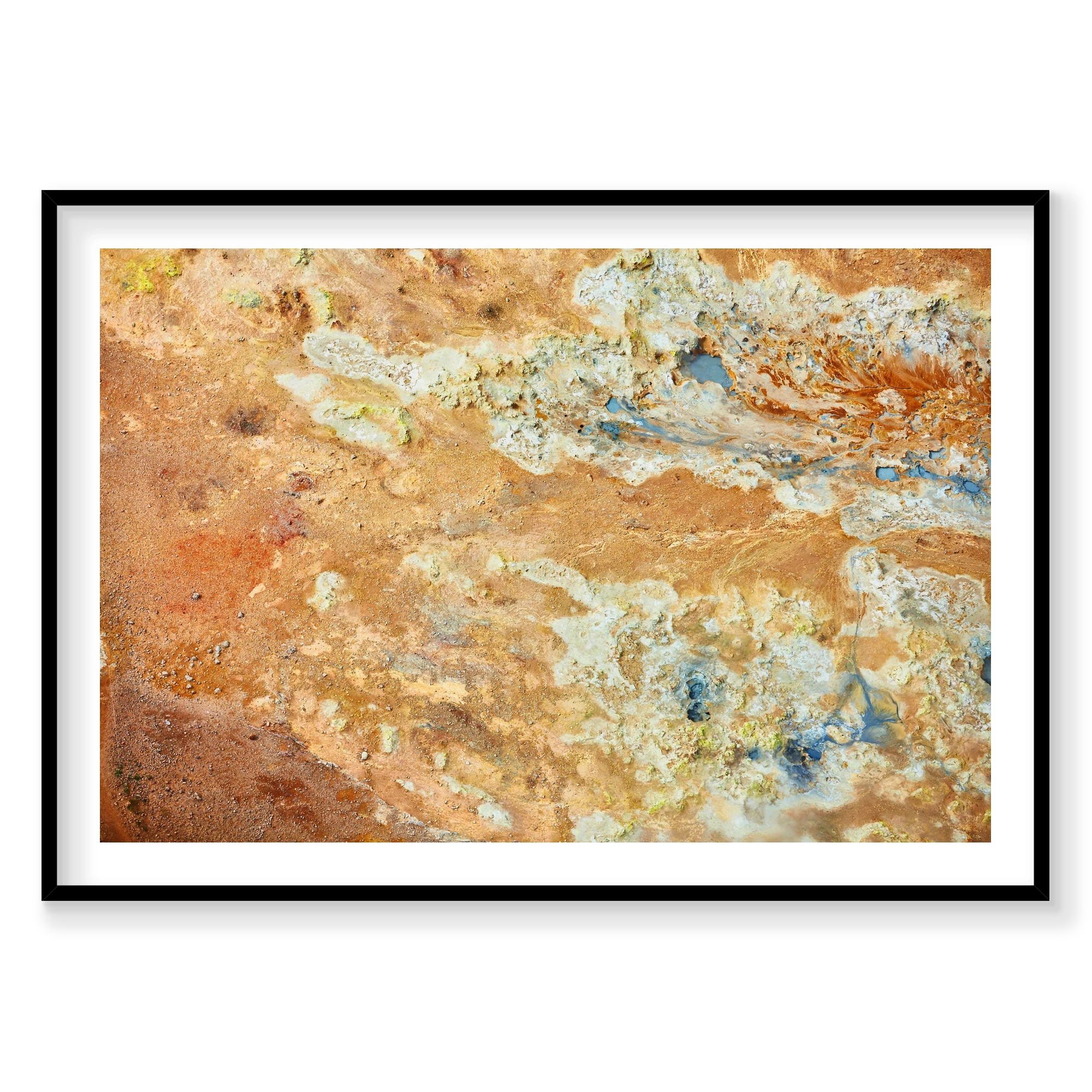 Geothermal, Iceland, Horizontal Print, black Victorian Ash frame