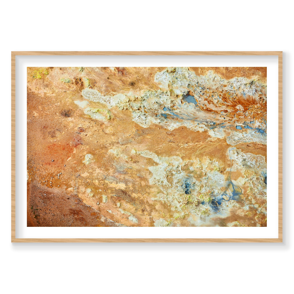 Geothermal, Iceland, Horizontal Print, natural Victorian Ash frame
