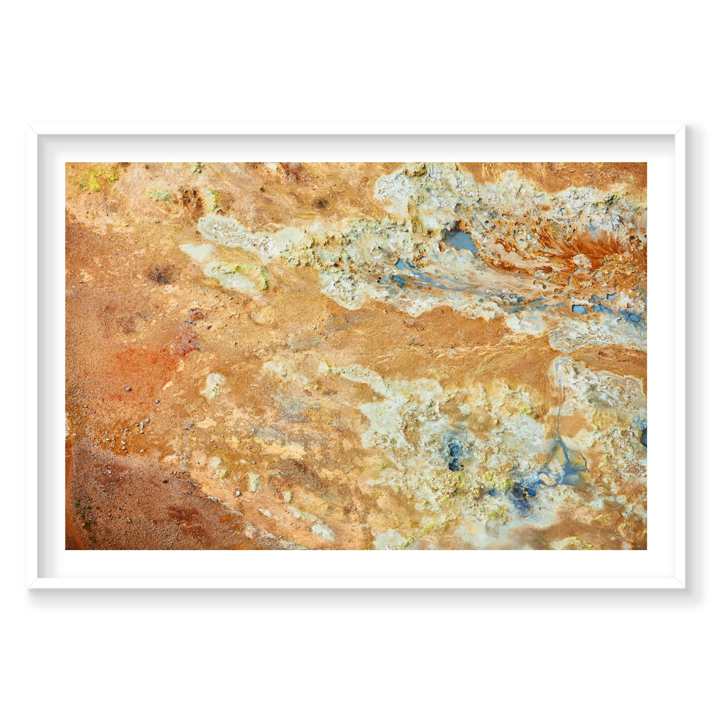 Geothermal, Iceland, Horizontal Print, white Victorian Ash frame