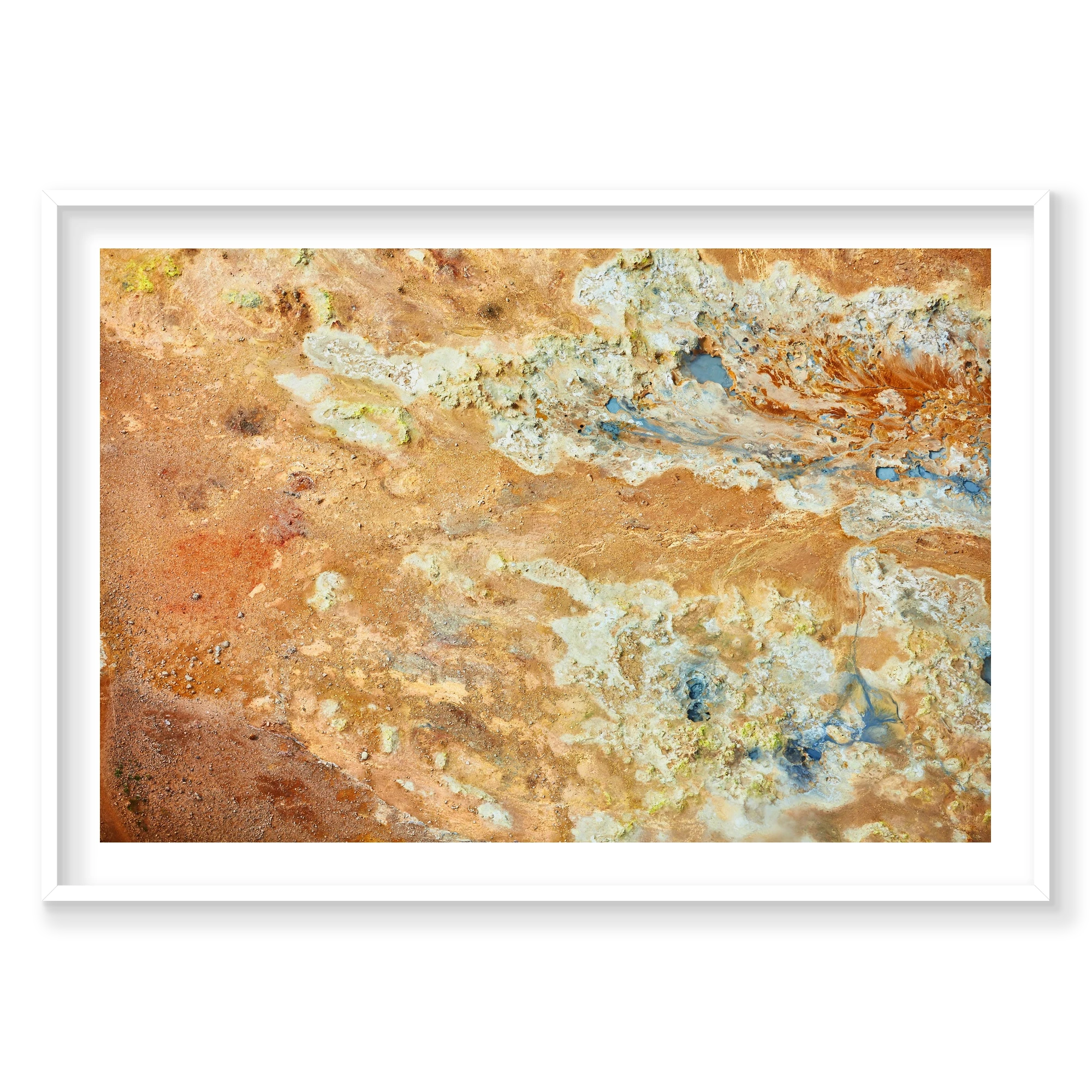Geothermal, Iceland, Horizontal Print, white Victorian Ash frame